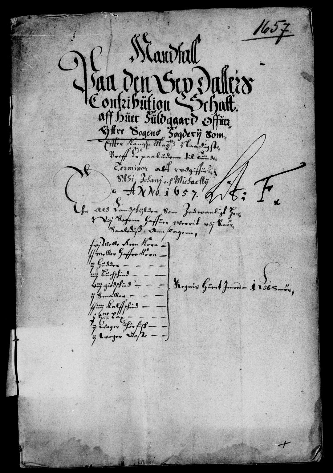 Rentekammeret inntil 1814, Reviderte regnskaper, Lensregnskaper, AV/RA-EA-5023/R/Rb/Rbt/L0138: Bergenhus len, 1657-1658