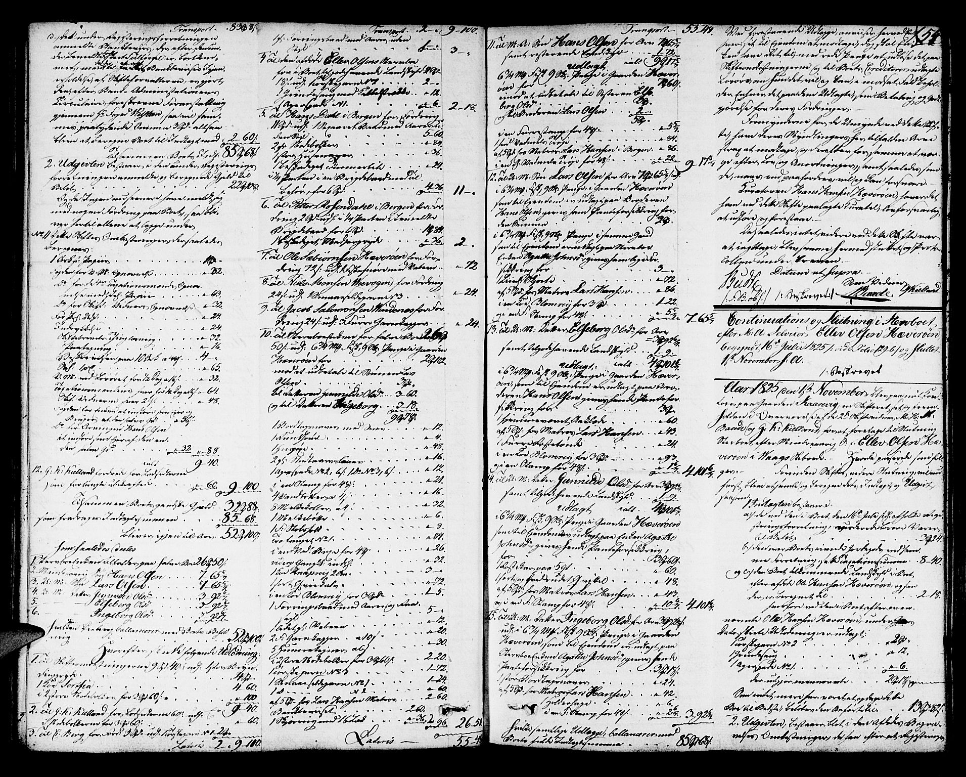 Sunnhordland sorenskrivar, SAB/A-2401/1/H/Ha/Had/L0003: Skifteprotokollar. Føyen, Fjære og Våg. Fol. 365- ut. Register i protokoll., 1824-1828, s. 153b-154a