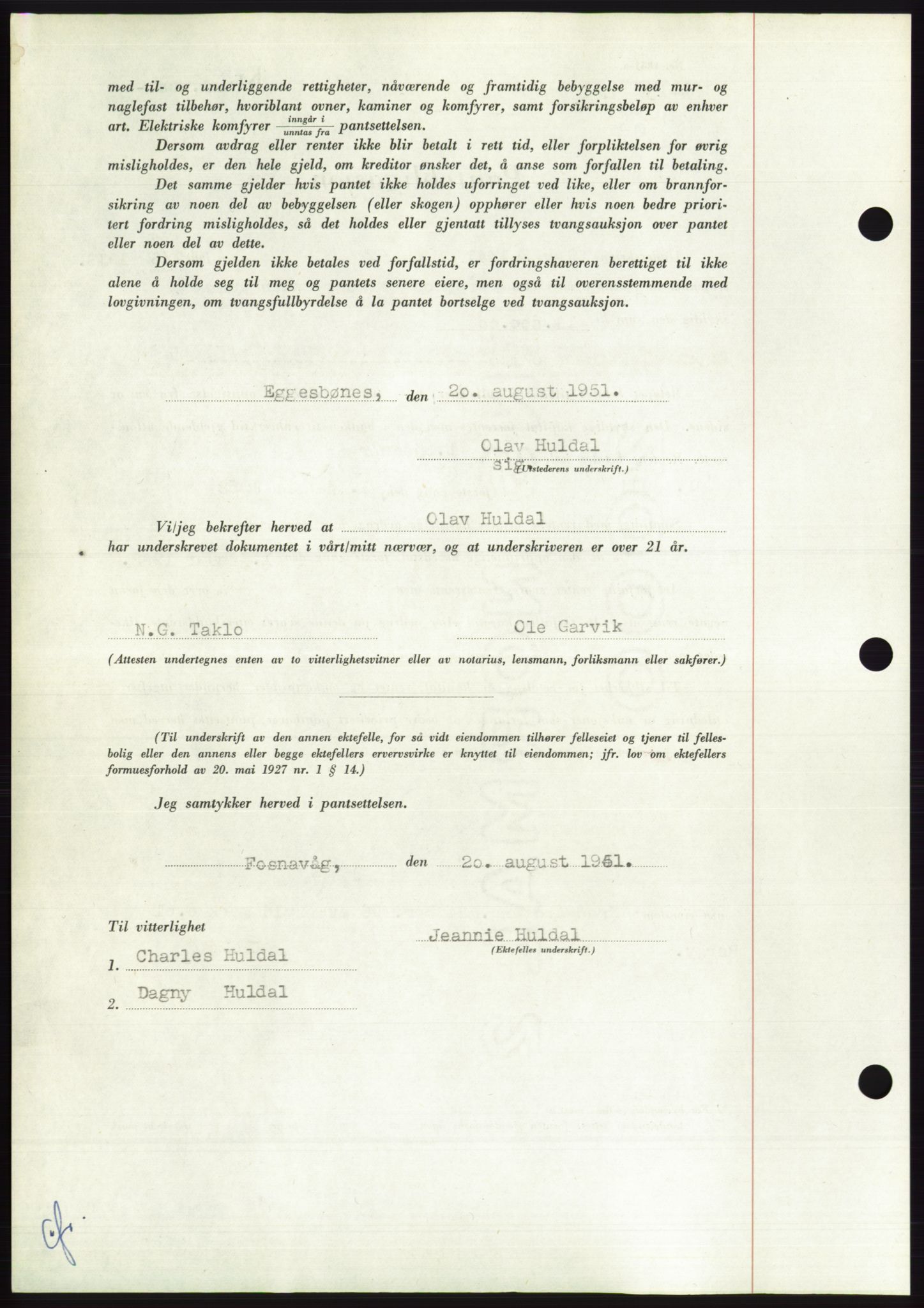 Søre Sunnmøre sorenskriveri, AV/SAT-A-4122/1/2/2C/L0120: Pantebok nr. 8B, 1951-1951, Dagboknr: 1590/1951