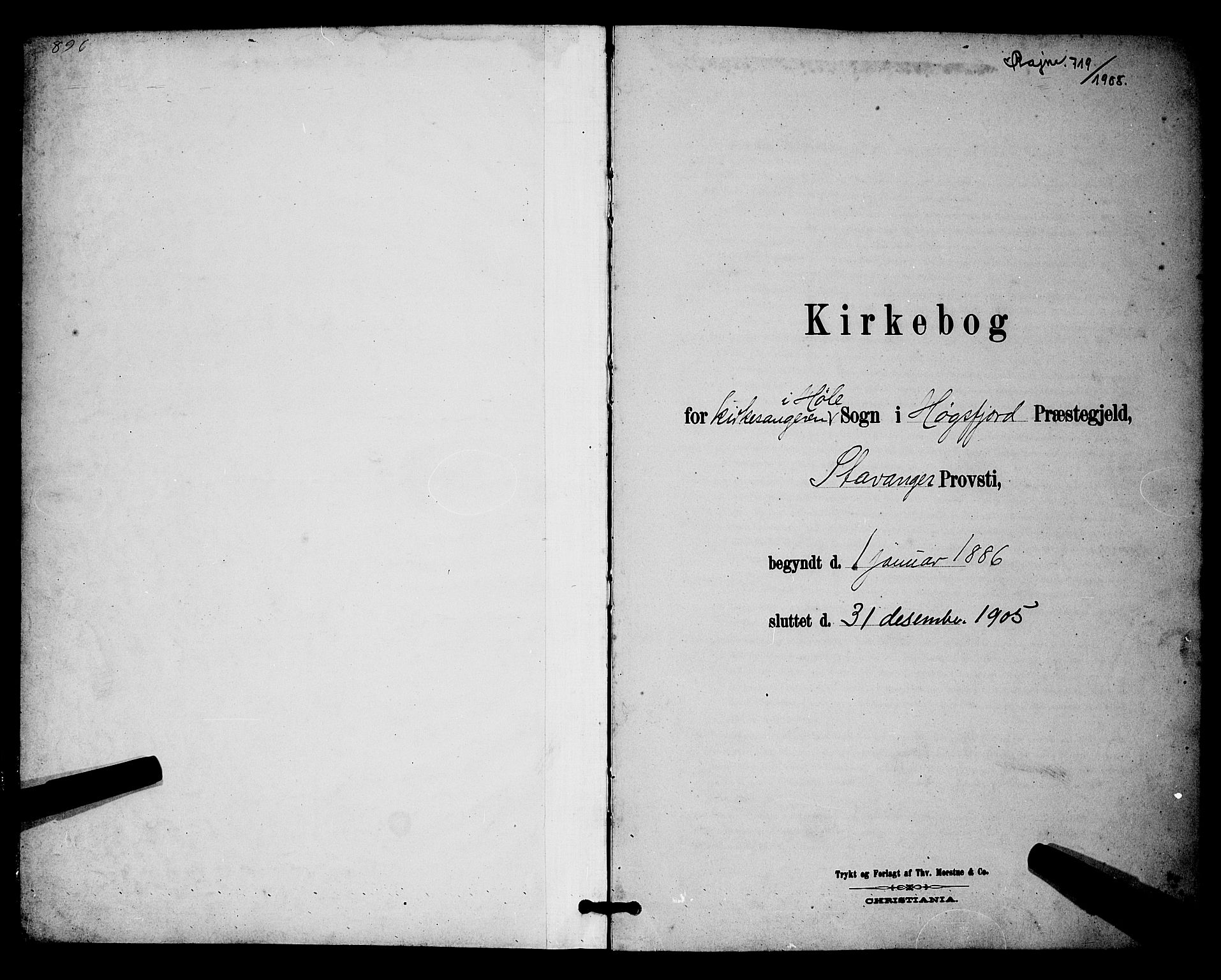 Høgsfjord sokneprestkontor, SAST/A-101624/H/Ha/Hab/L0003: Klokkerbok nr. B 3, 1886-1905