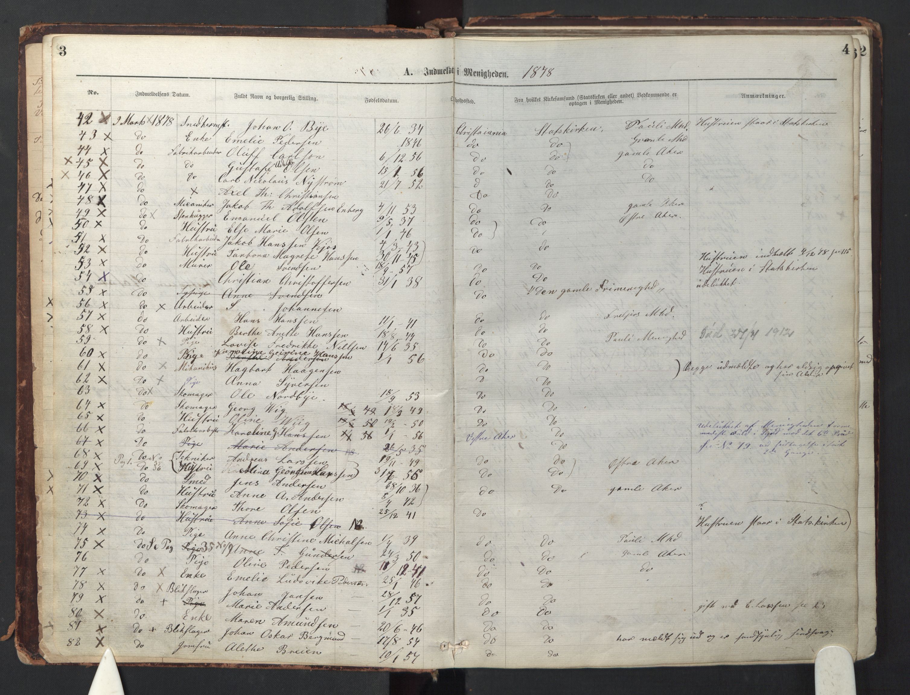Den evangelisk-lutherske frikirke østre menighet, Oslo, AV/SAO-PAO-0245/F/L0001: Dissenterprotokoll nr. 1, 1878-1892, s. 3-4