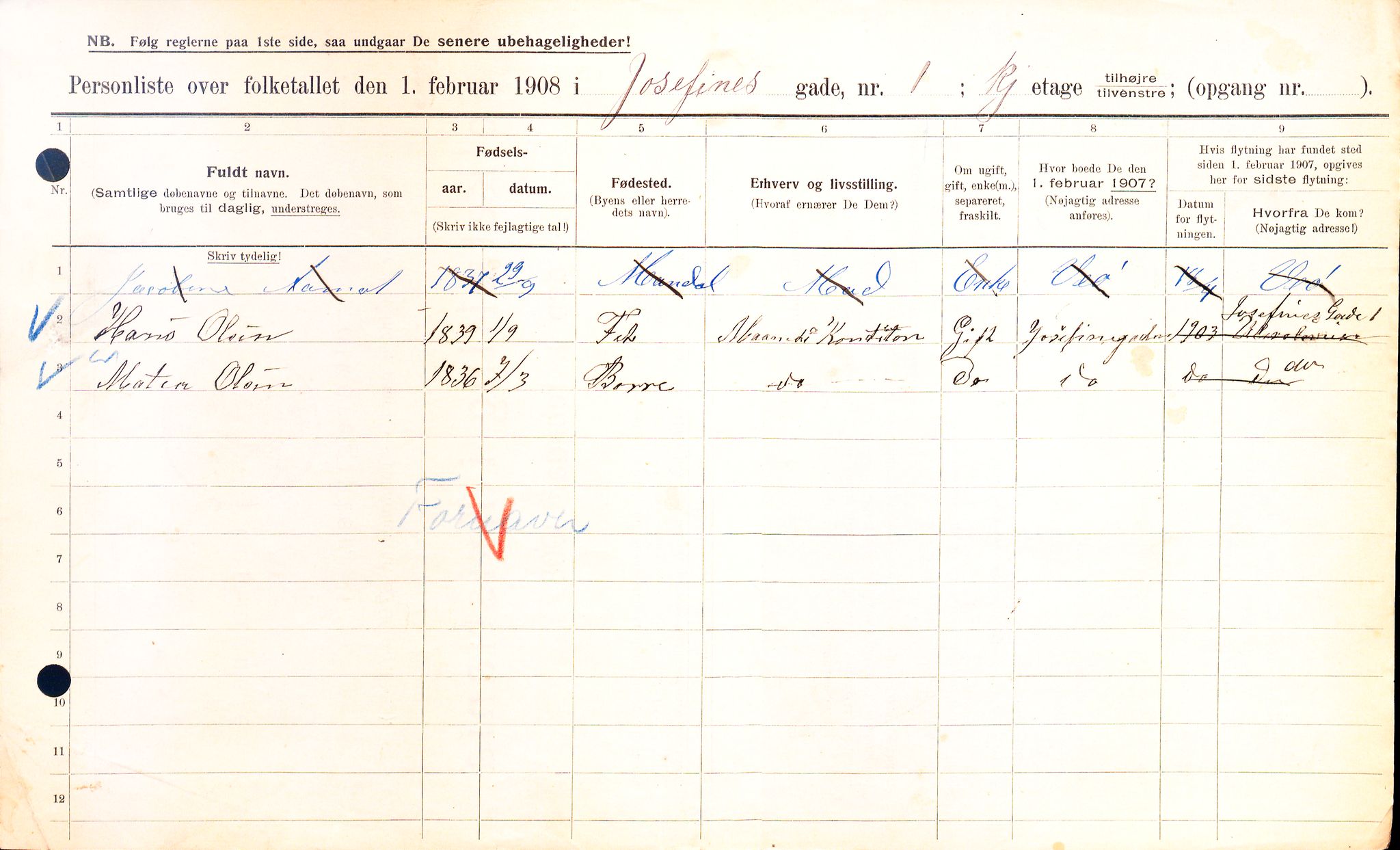 OBA, Kommunal folketelling 1.2.1908 for Kristiania kjøpstad, 1908, s. 42278