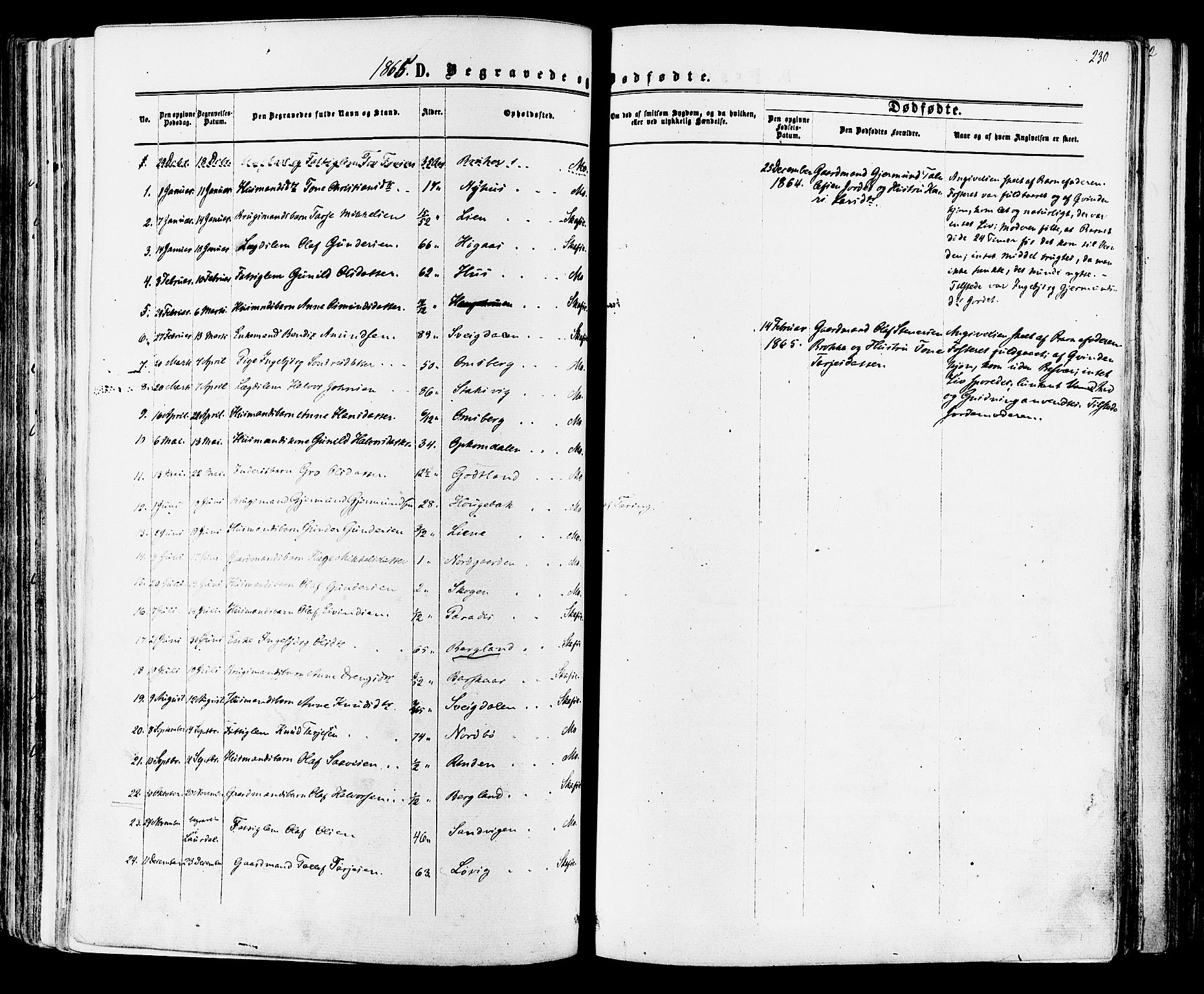 Mo kirkebøker, AV/SAKO-A-286/F/Fa/L0006: Ministerialbok nr. I 6, 1865-1885, s. 230
