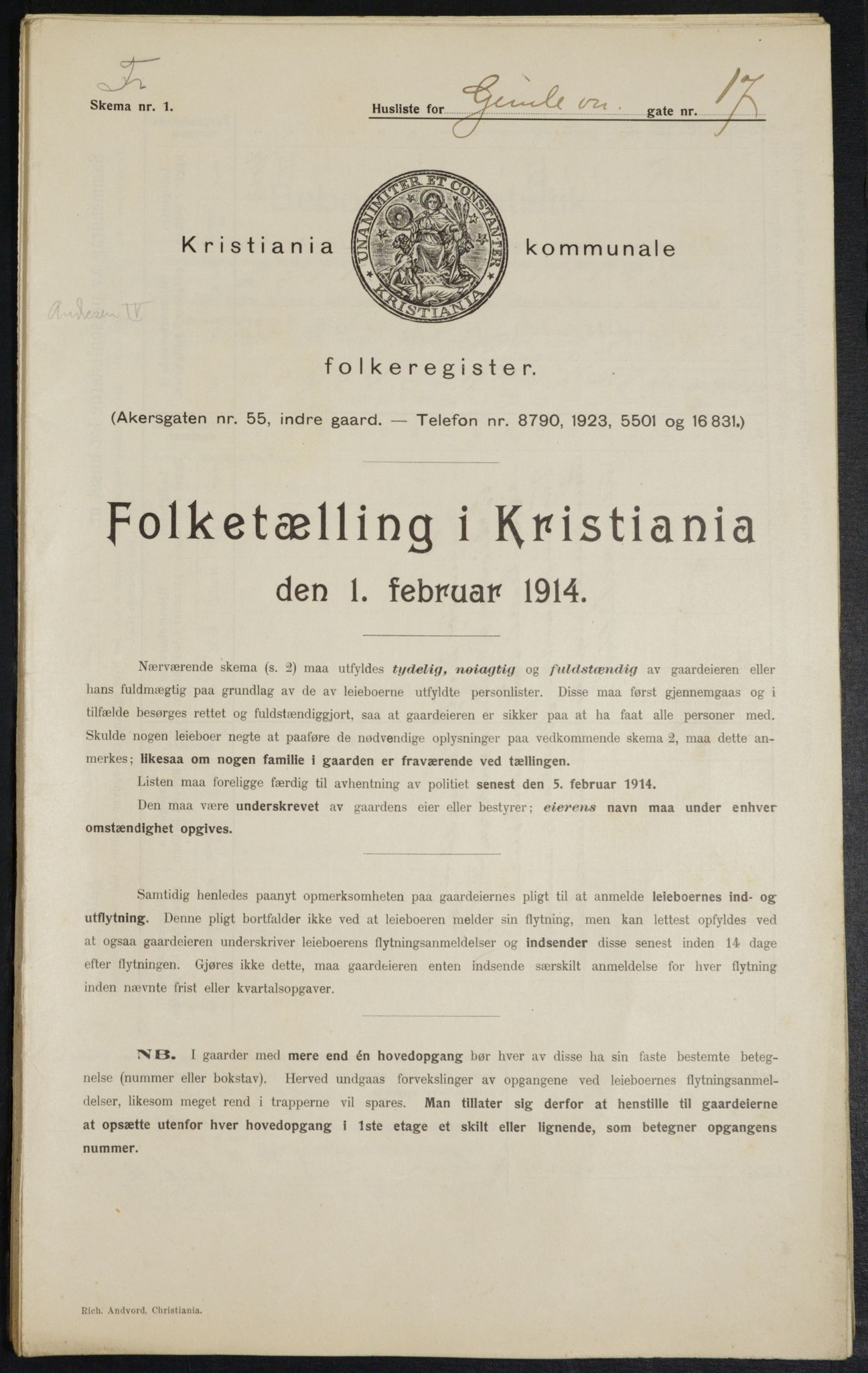 OBA, Kommunal folketelling 1.2.1914 for Kristiania, 1914, s. 29312