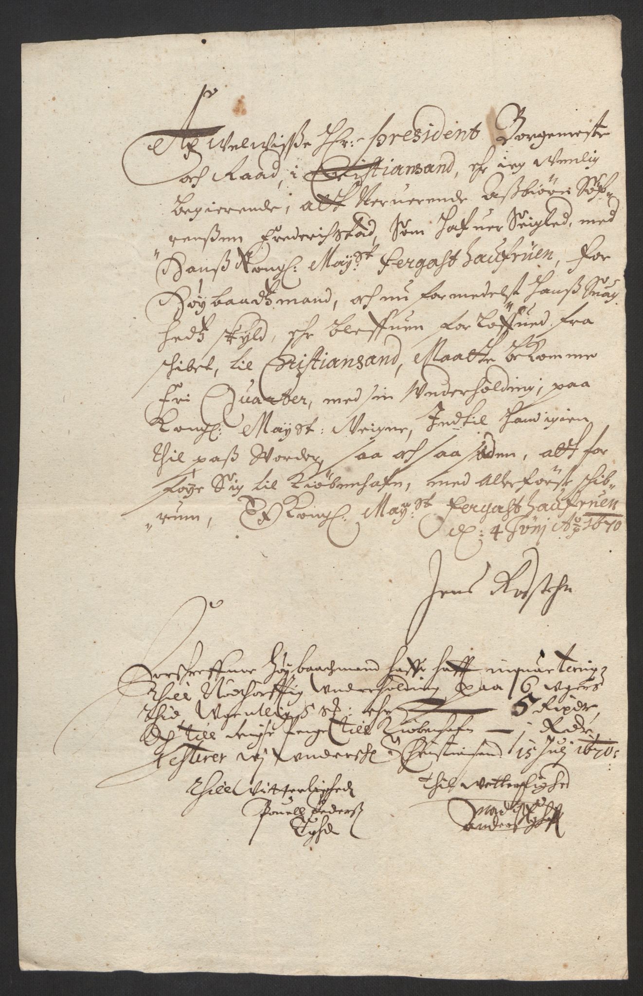 Rentekammeret inntil 1814, Reviderte regnskaper, Byregnskaper, AV/RA-EA-4066/R/Rm/L0258: [M1] Kontribusjonsregnskap, 1664-1700, s. 177