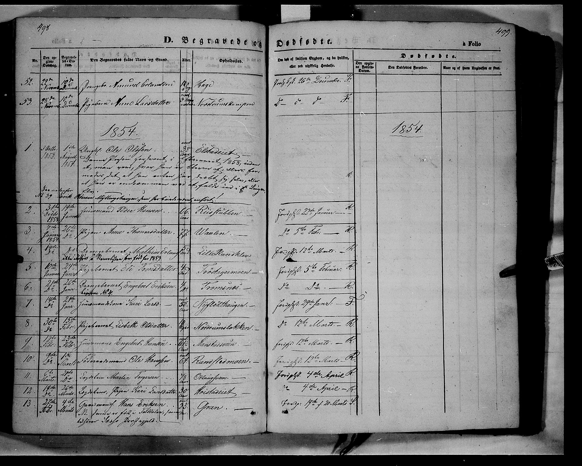 Ringebu prestekontor, AV/SAH-PREST-082/H/Ha/Haa/L0006: Ministerialbok nr. 6, 1848-1859, s. 498-499