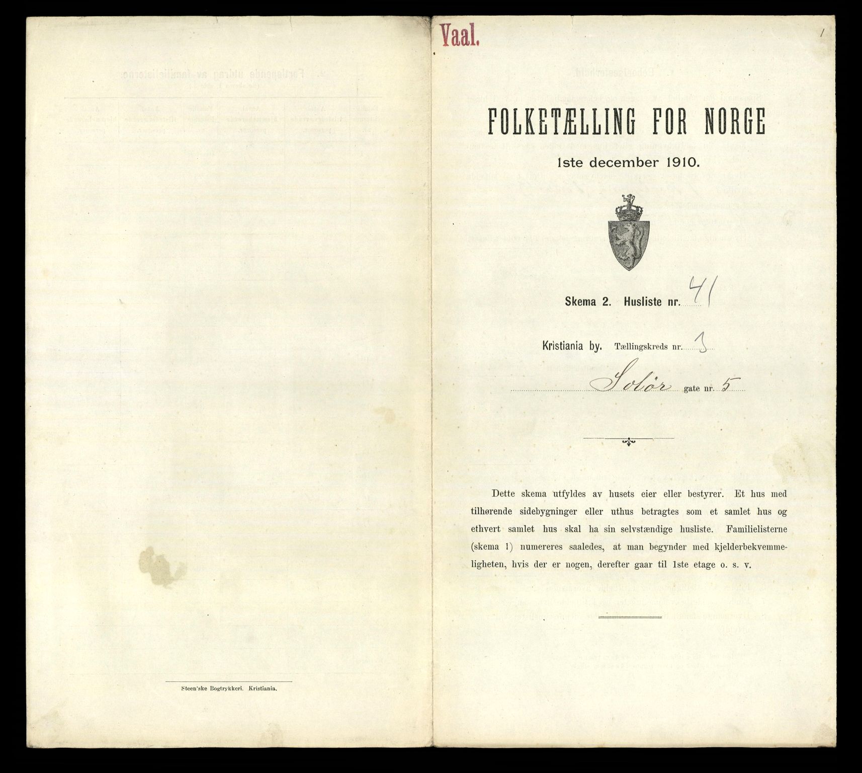 RA, Folketelling 1910 for 0301 Kristiania kjøpstad, 1910, s. 95183
