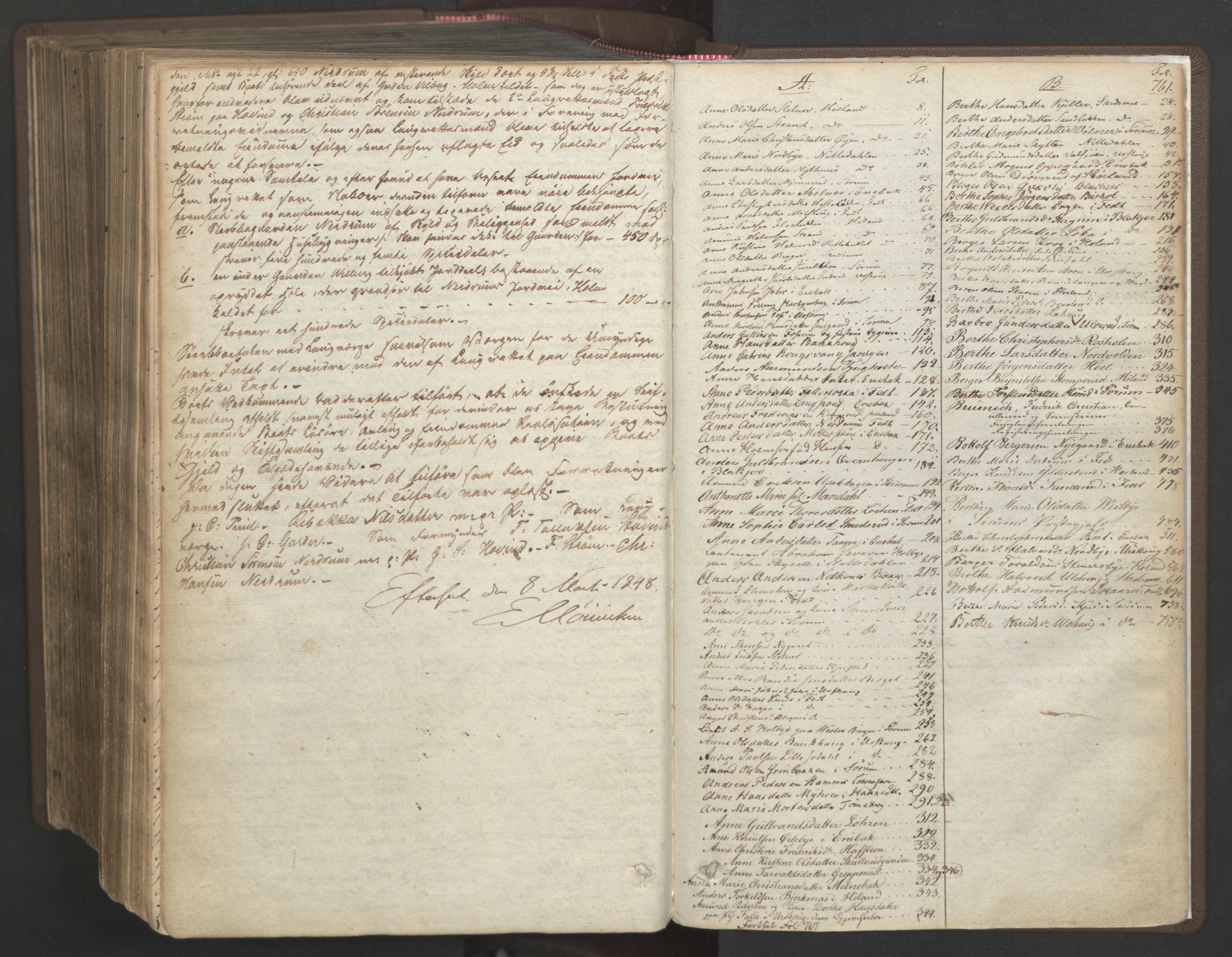 Nedre Romerike sorenskriveri, AV/SAO-A-10469/H/He/Hea/L0001: Skifteregistreringsprotokoll, 1829-1845, s. 760b-761a