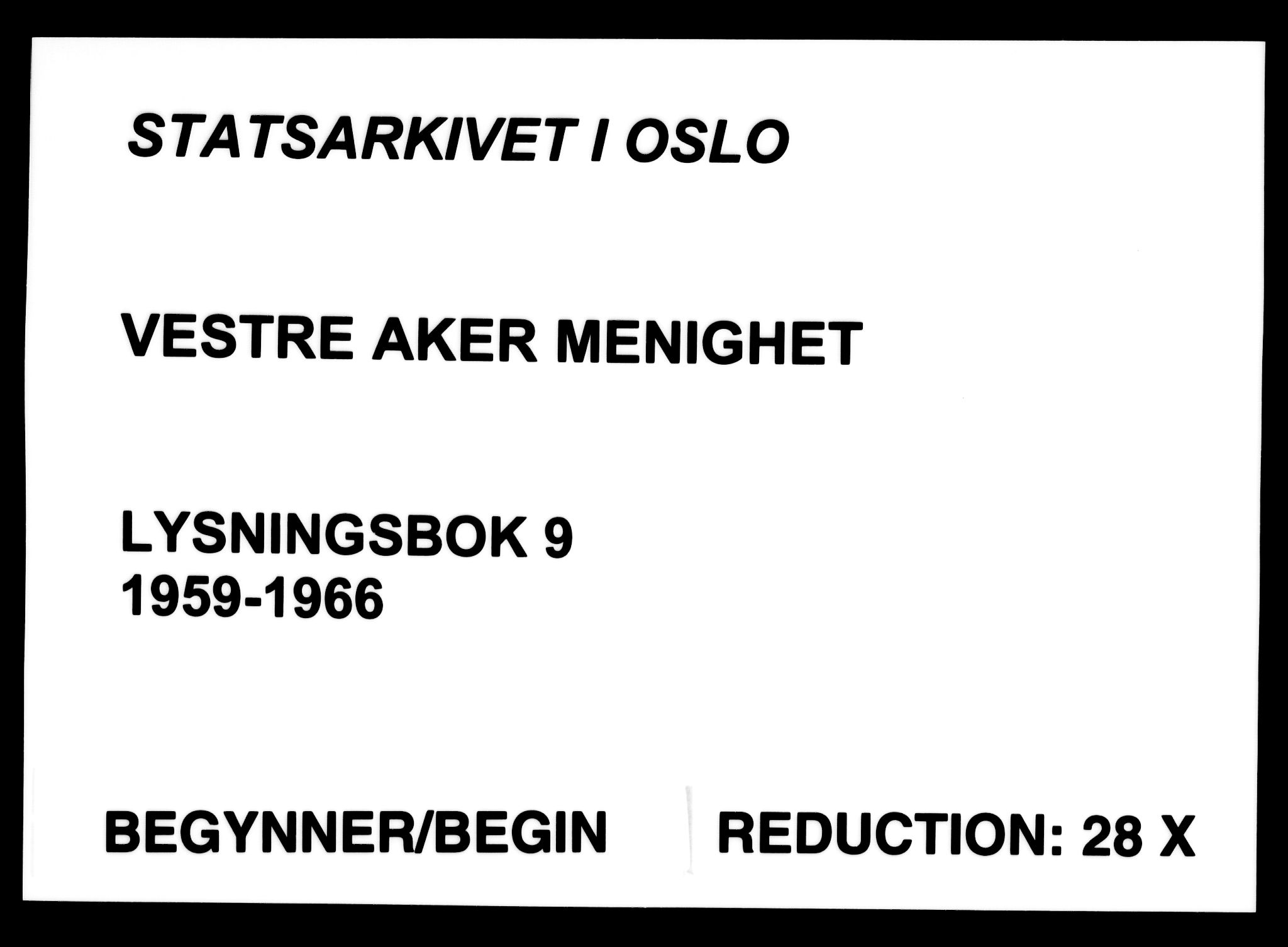 Vestre Aker prestekontor Kirkebøker, AV/SAO-A-10025/H/Ha/L0009: Lysningsprotokoll nr. 9, 1959-1966