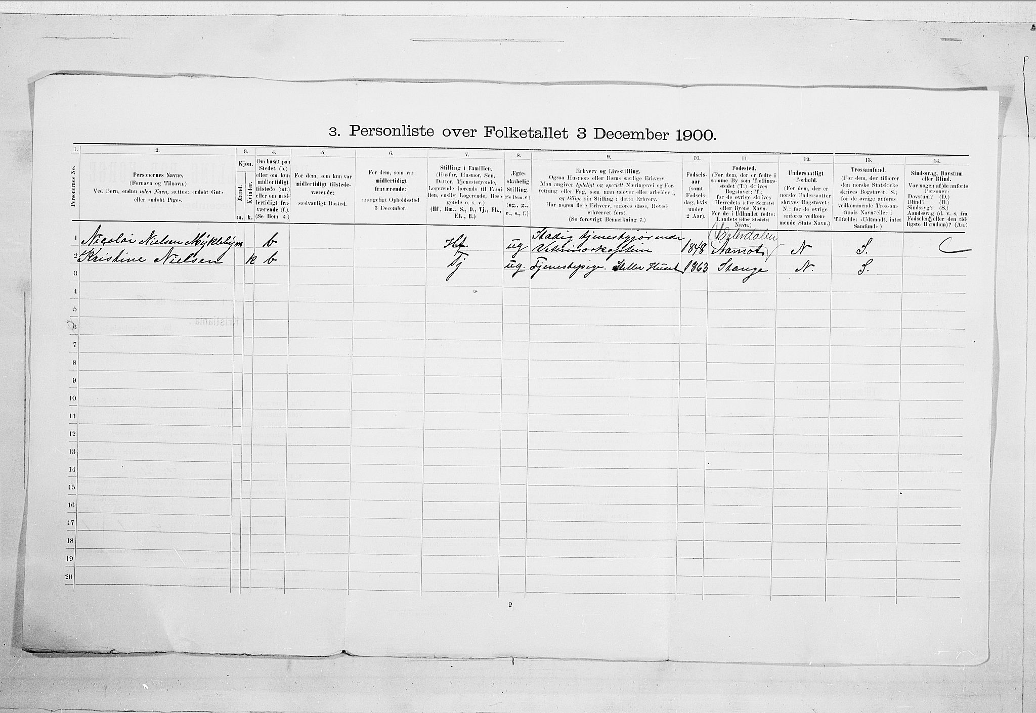 SAO, Folketelling 1900 for 0301 Kristiania kjøpstad, 1900, s. 111830