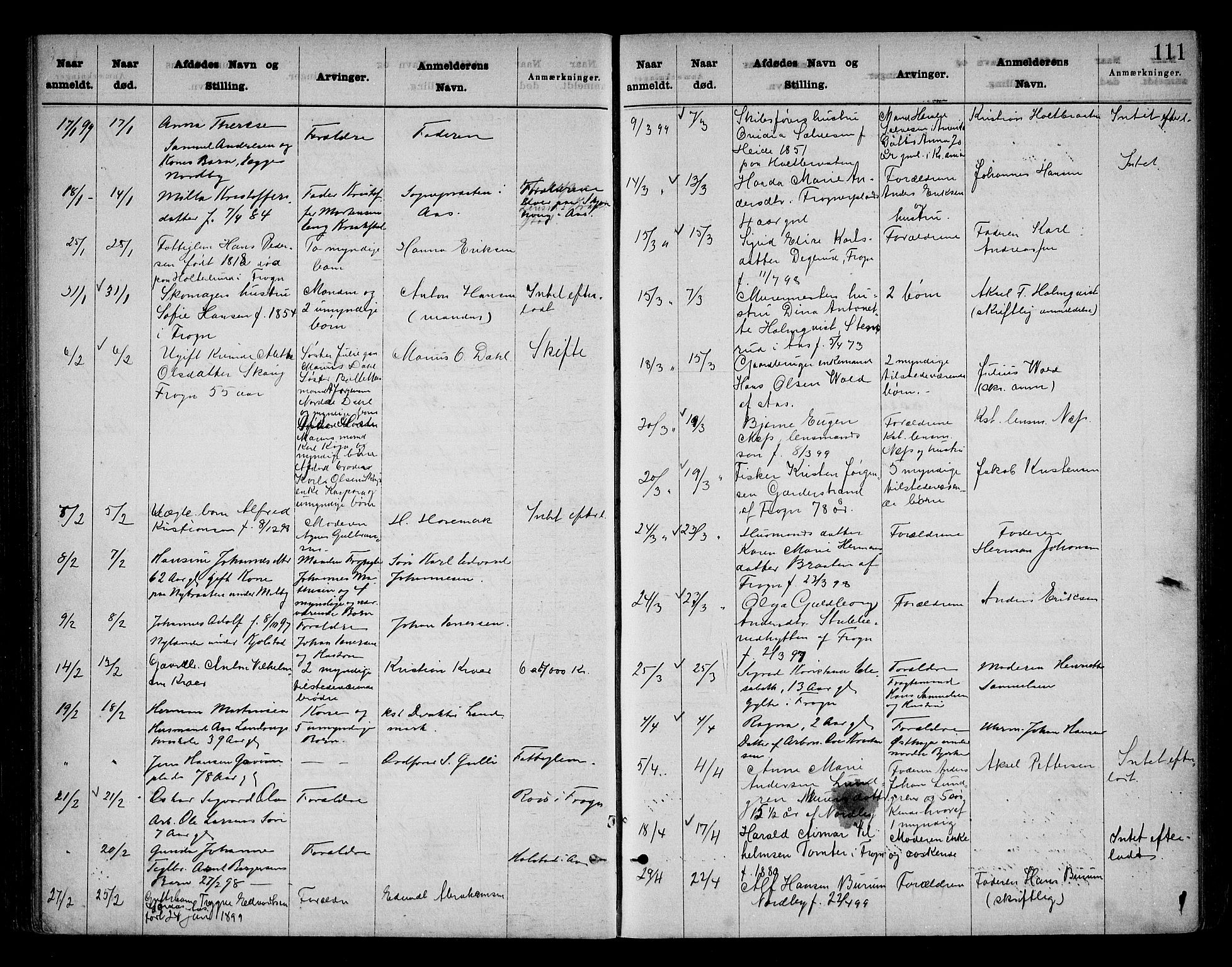 Follo sorenskriveri, AV/SAO-A-10274/H/Ha/Hac/L0001: Dødsanmeldelsesprotokoll, 1862-1912, s. 110b-111a