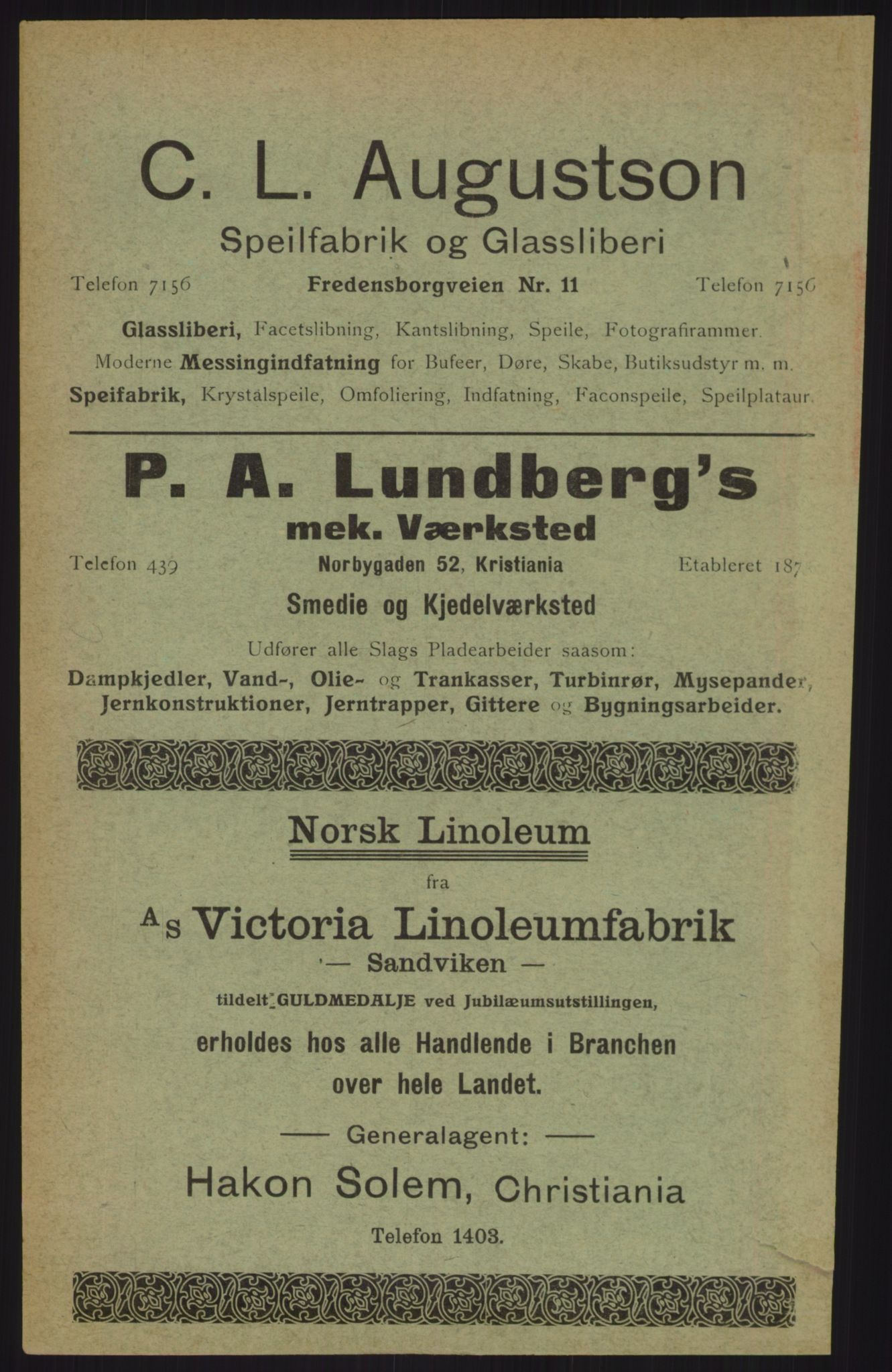 Kristiania/Oslo adressebok, PUBL/-, 1915