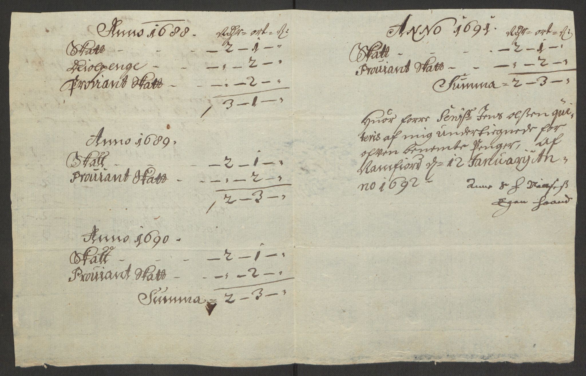 Rentekammeret inntil 1814, Reviderte regnskaper, Fogderegnskap, RA/EA-4092/R64/L4423: Fogderegnskap Namdal, 1690-1691, s. 345