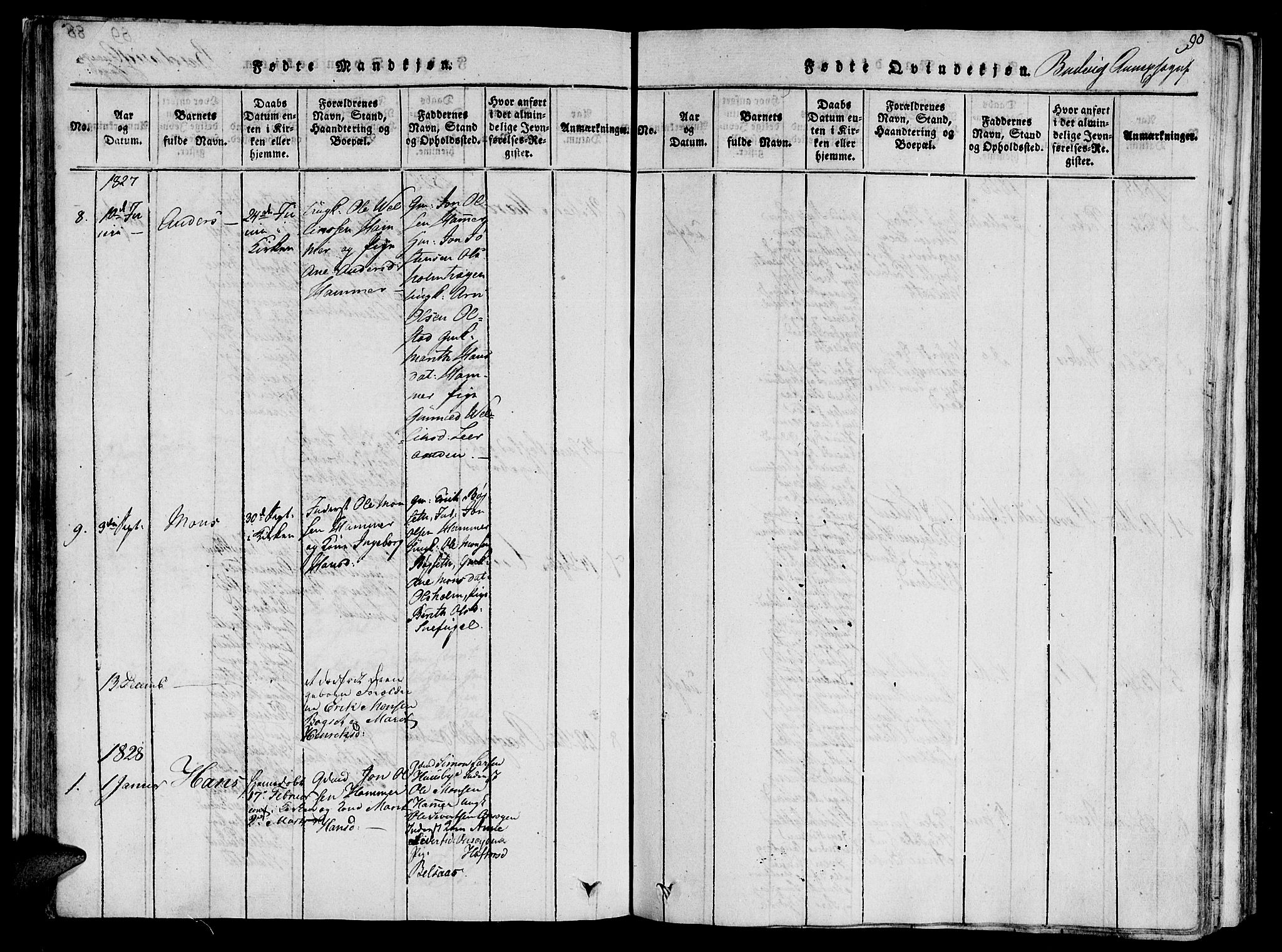Ministerialprotokoller, klokkerbøker og fødselsregistre - Sør-Trøndelag, SAT/A-1456/612/L0373: Ministerialbok nr. 612A06 /2, 1816-1828, s. 90