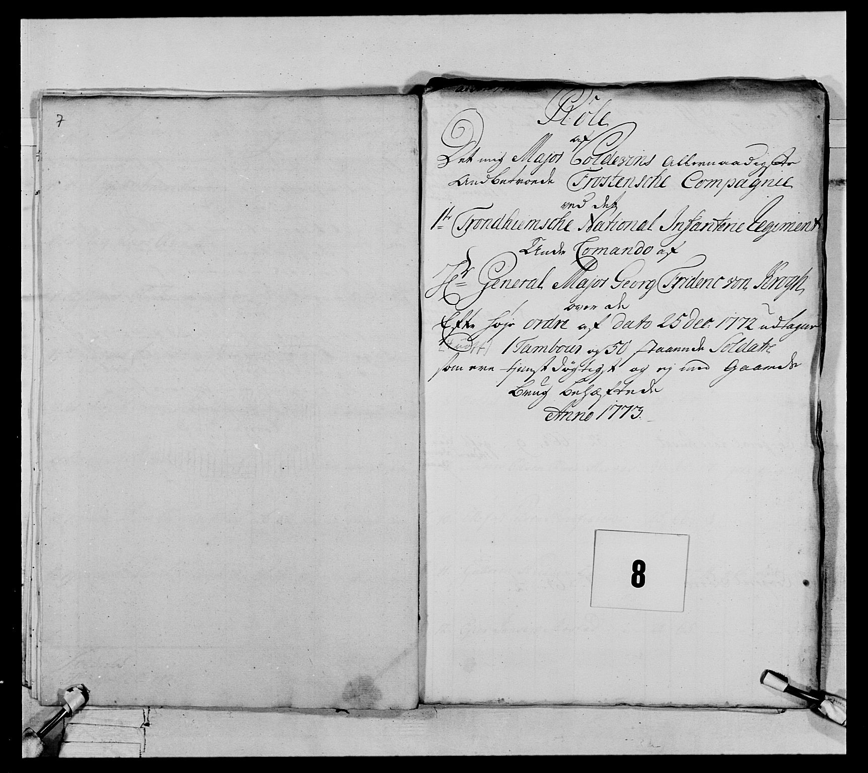Generalitets- og kommissariatskollegiet, Det kongelige norske kommissariatskollegium, AV/RA-EA-5420/E/Eh/L0072: 1. Trondheimske nasjonale infanteriregiment, 1773, s. 36