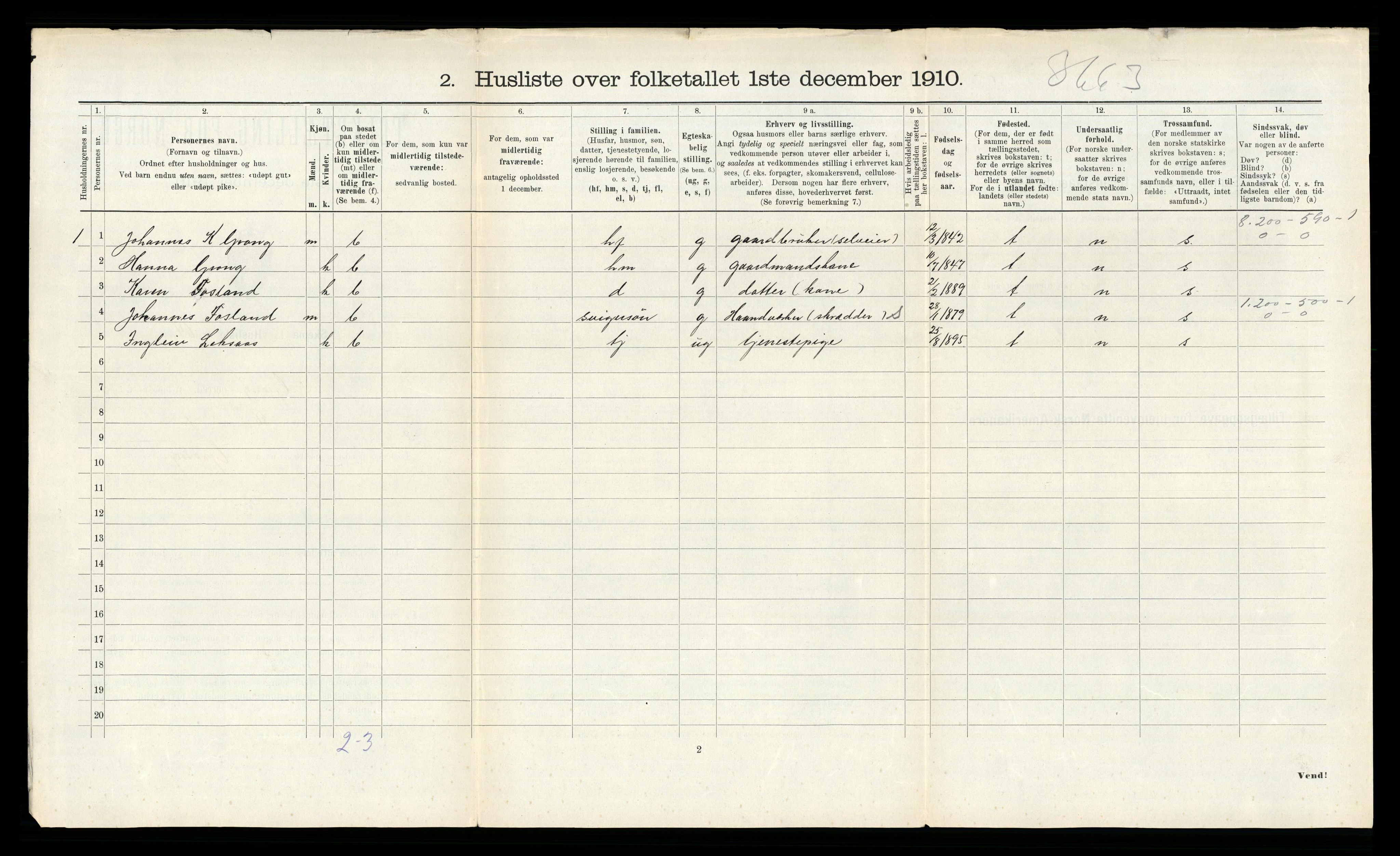 RA, Folketelling 1910 for 1742 Grong herred, 1910, s. 451