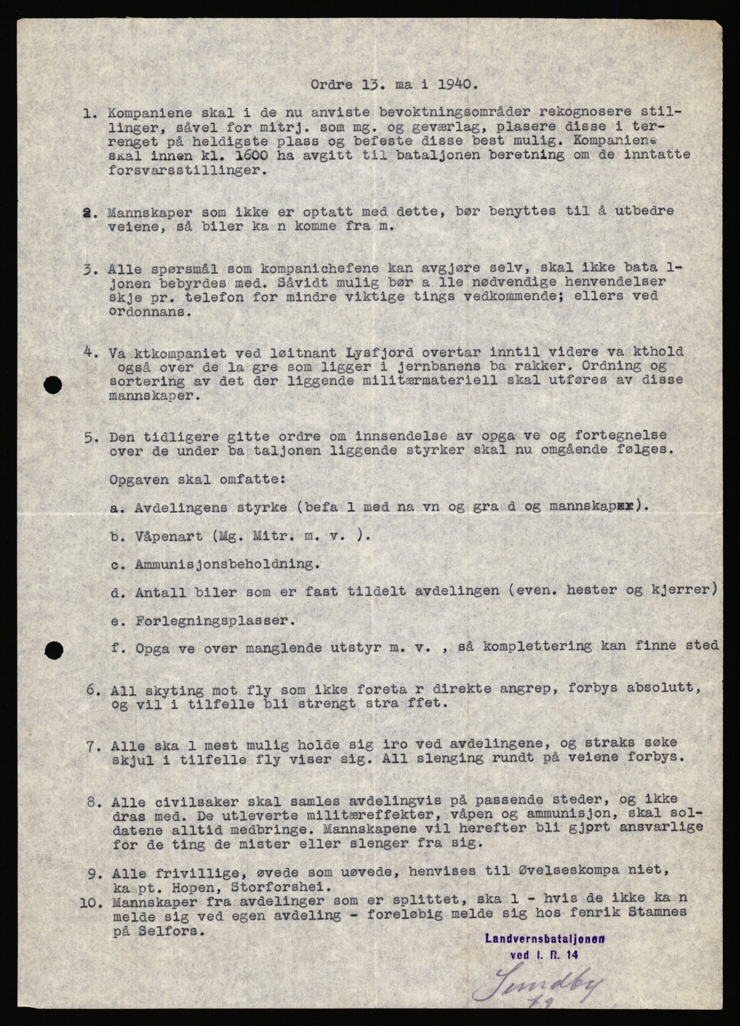 Forsvaret, Forsvarets krigshistoriske avdeling, AV/RA-RAFA-2017/Y/Ya/L0031: II-C-11-51 - Hærens overkommando, 1940, s. 589