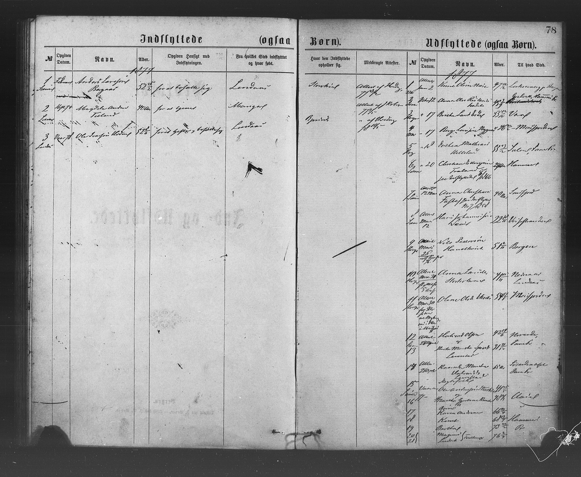 Hosanger sokneprestembete, AV/SAB-A-75801/H/Haa: Ministerialbok nr. A 10, 1877-1879, s. 78