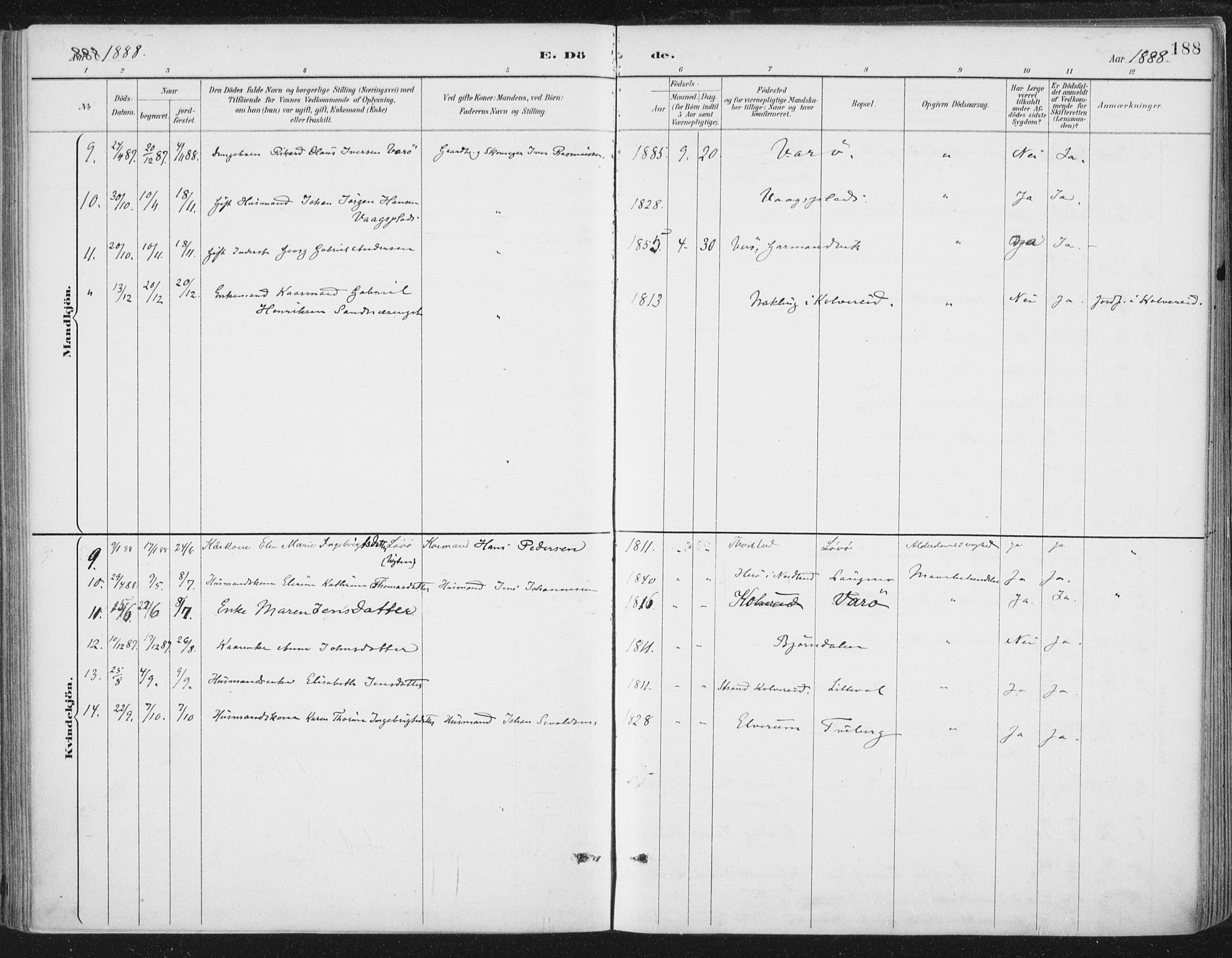 Ministerialprotokoller, klokkerbøker og fødselsregistre - Nord-Trøndelag, SAT/A-1458/784/L0673: Ministerialbok nr. 784A08, 1888-1899, s. 188