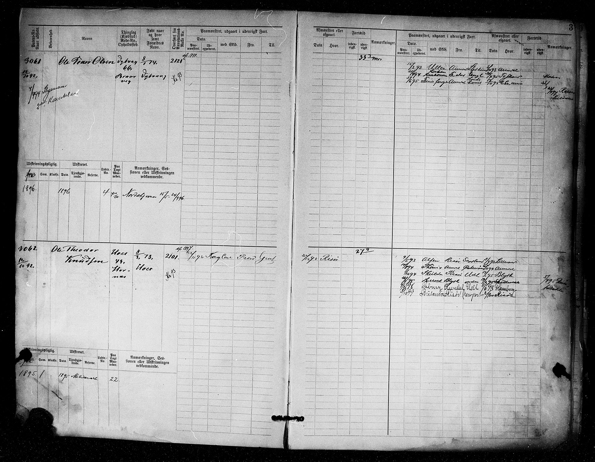 Tvedestrand mønstringskrets, AV/SAK-2031-0011/F/Fb/L0005: Hovedrulle A nr 3057-3817, R-6, 1890-1920, s. 5