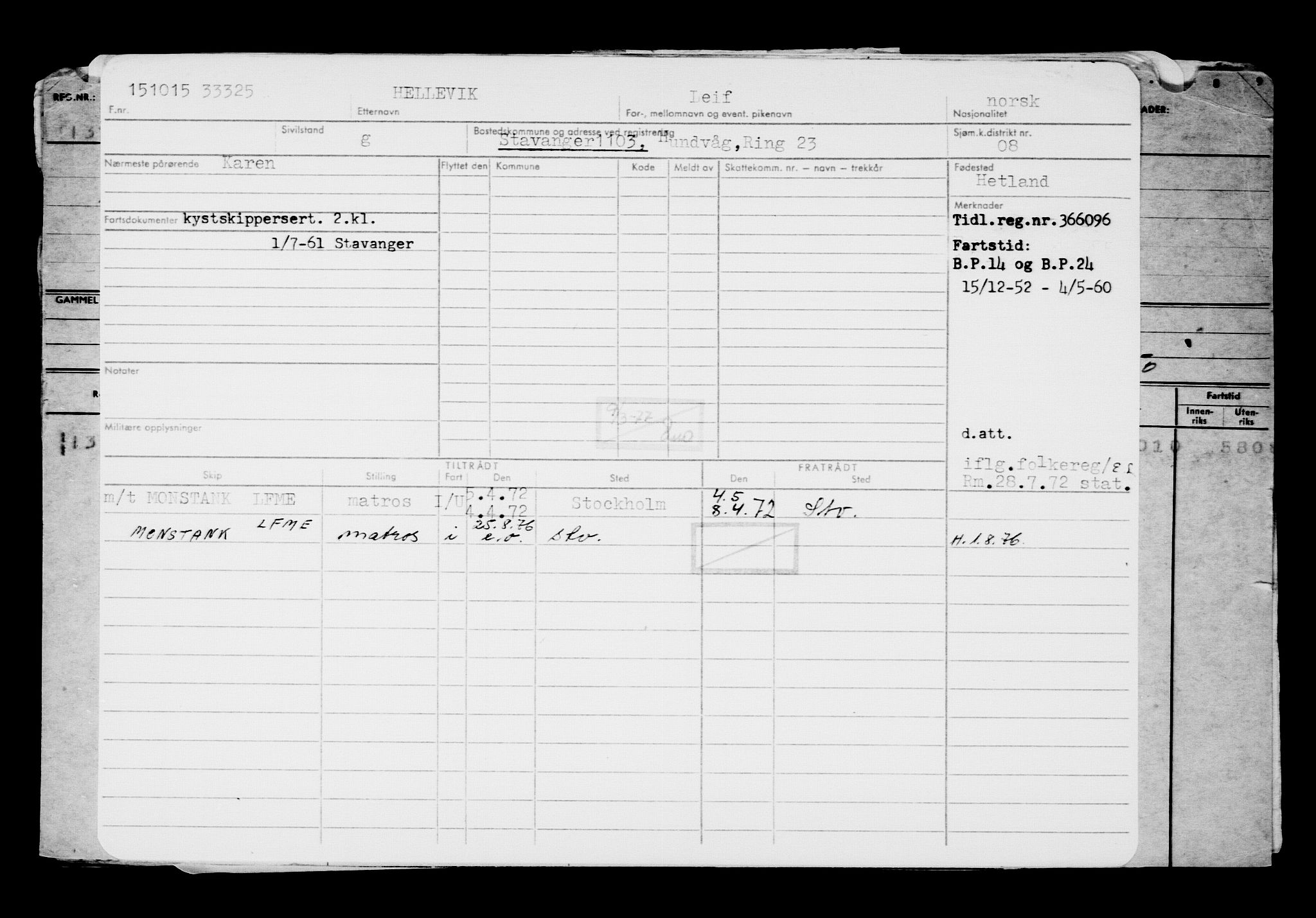 Direktoratet for sjømenn, AV/RA-S-3545/G/Gb/L0134: Hovedkort, 1915, s. 10