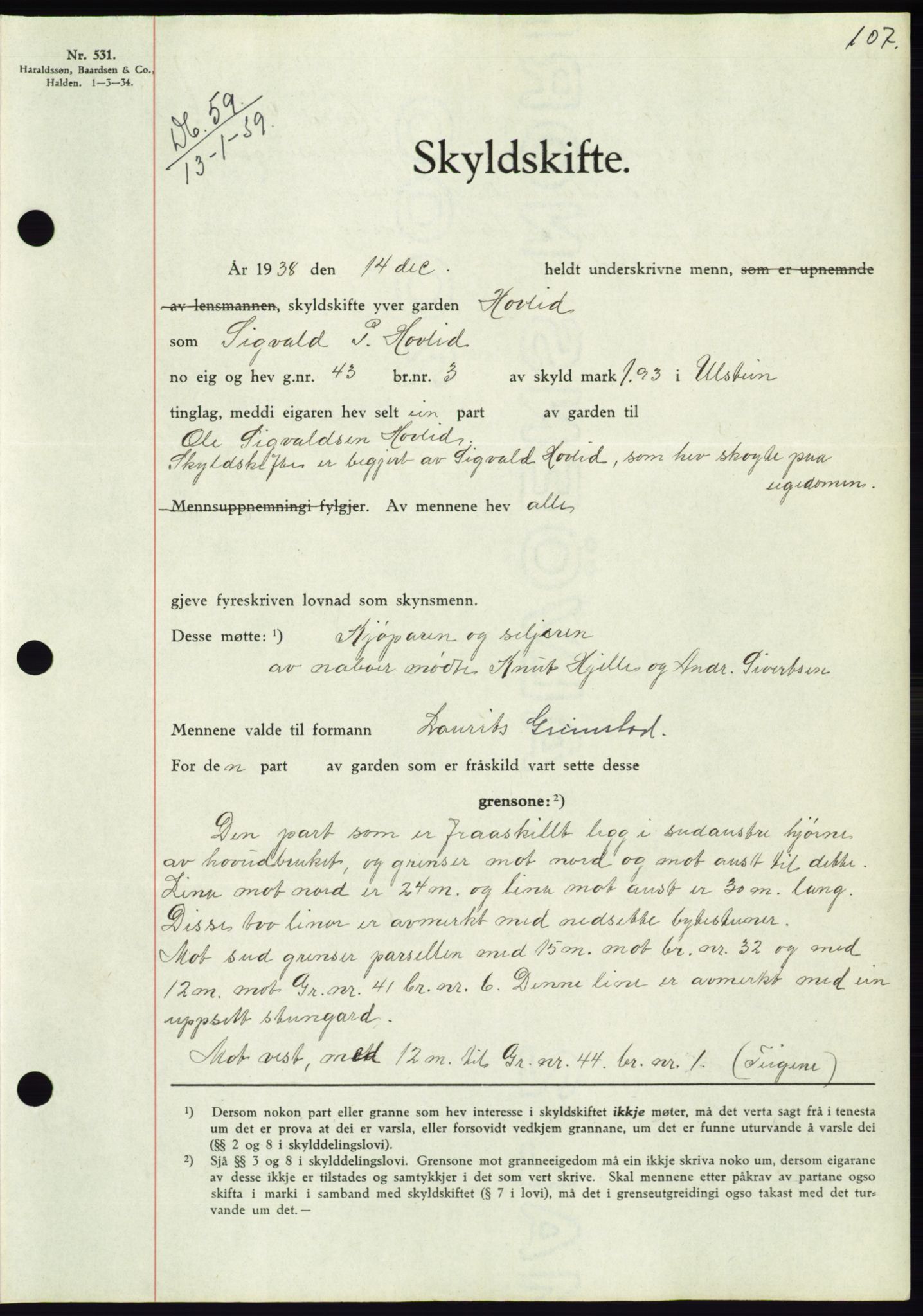 Søre Sunnmøre sorenskriveri, AV/SAT-A-4122/1/2/2C/L0067: Pantebok nr. 61, 1938-1939, Dagboknr: 59/1939