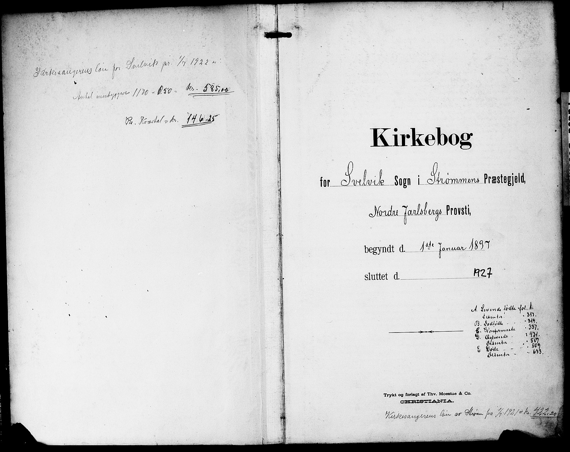 Strømm kirkebøker, AV/SAKO-A-322/G/Gb/L0002: Klokkerbok nr. II 2, 1897-1928