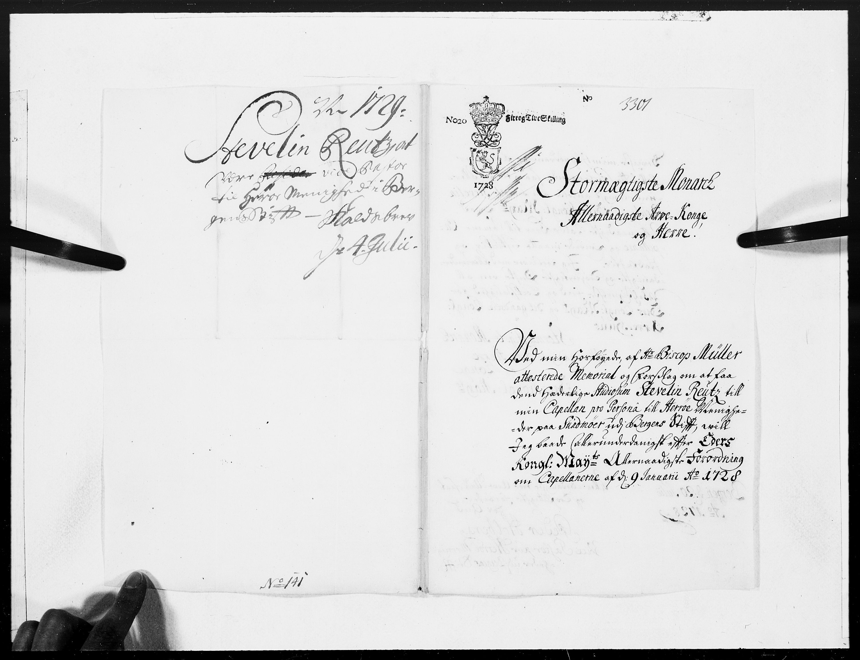 Danske Kanselli 1572-1799, AV/RA-EA-3023/F/Fc/Fcc/Fcca/L0105: Norske innlegg 1572-1799, 1729, s. 56