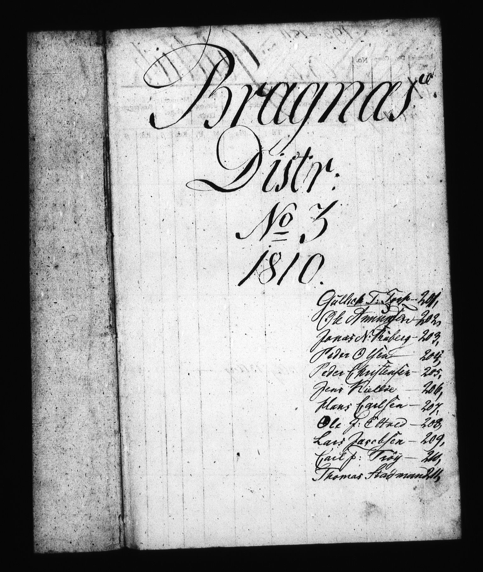 Sjøetaten, RA/EA-3110/F/L0159: Bragernes distrikt, bind 3, 1810