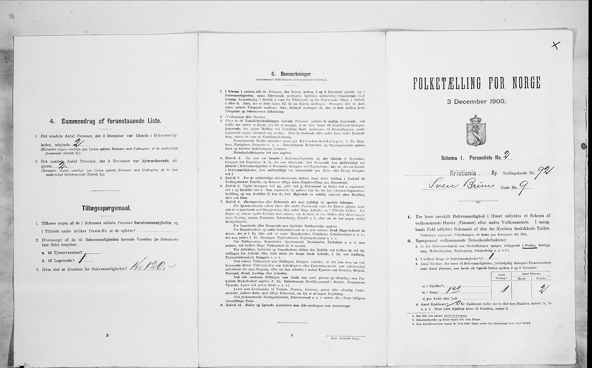 SAO, Folketelling 1900 for 0301 Kristiania kjøpstad, 1900, s. 93761