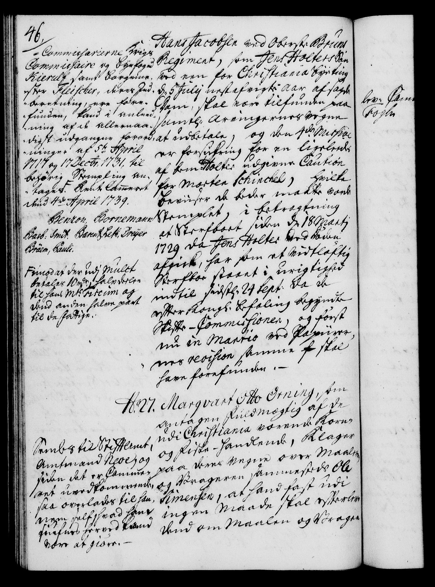 Rentekammeret, Kammerkanselliet, RA/EA-3111/G/Gh/Gha/L0021: Norsk ekstraktmemorialprotokoll (merket RK 53.66), 1739, s. 46