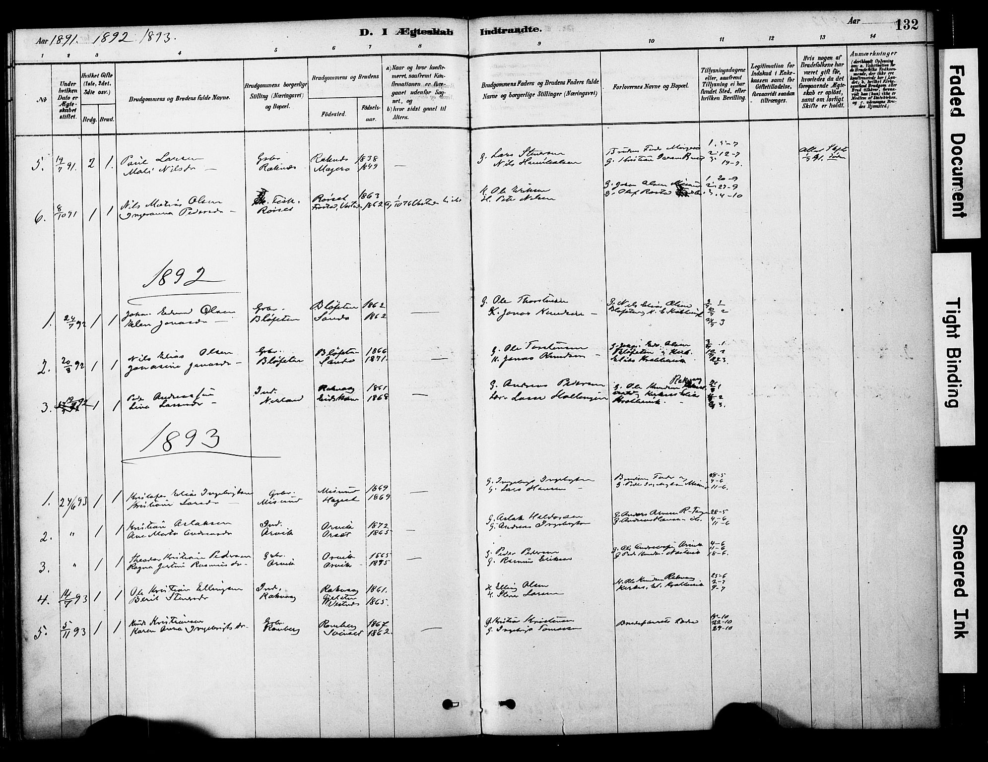 Ministerialprotokoller, klokkerbøker og fødselsregistre - Møre og Romsdal, AV/SAT-A-1454/563/L0736: Ministerialbok nr. 563A01, 1878-1903, s. 132