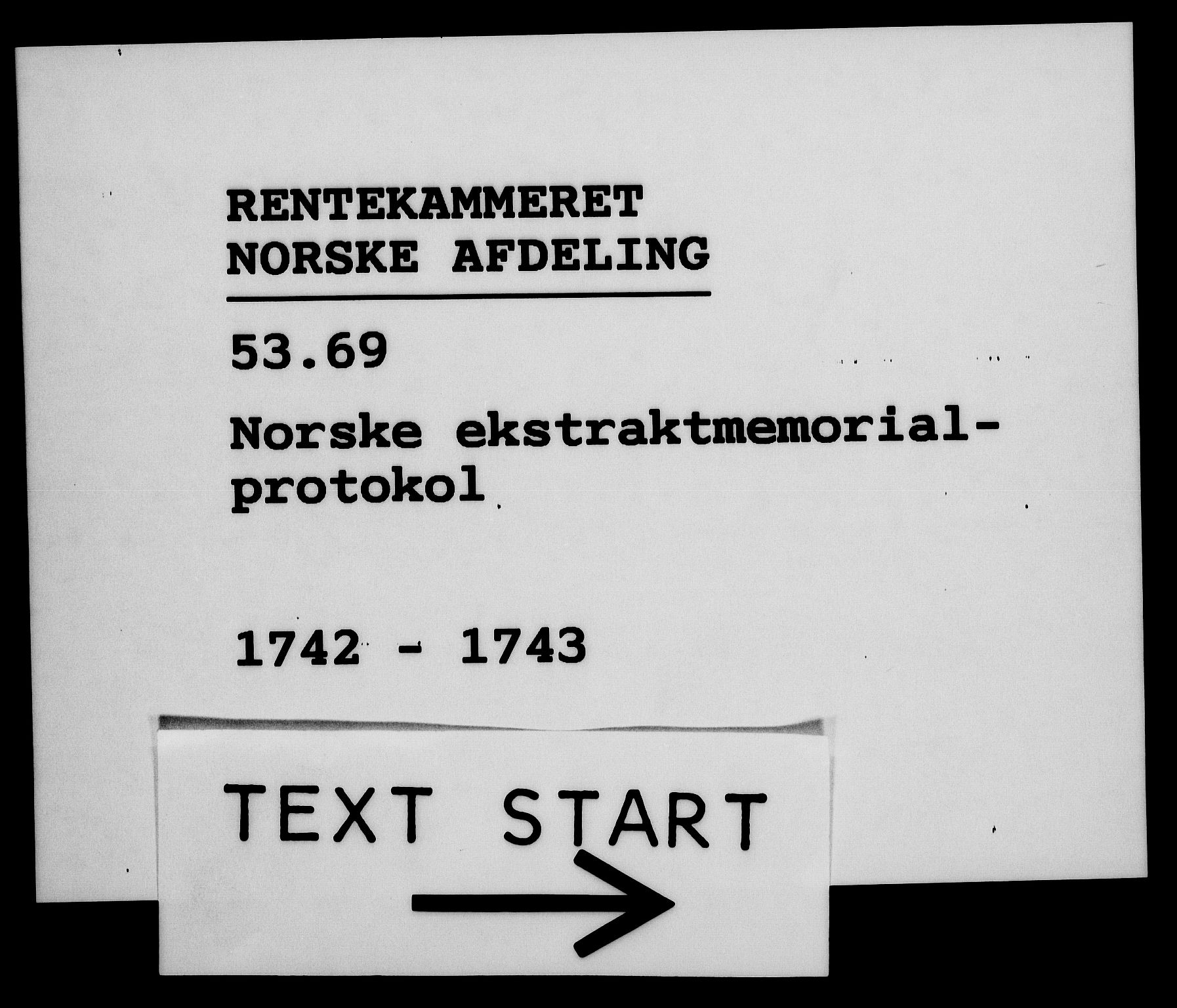 Rentekammeret, Kammerkanselliet, RA/EA-3111/G/Gh/Gha/L0024: Norsk ekstraktmemorialprotokoll (merket RK 53.69), 1742-1743