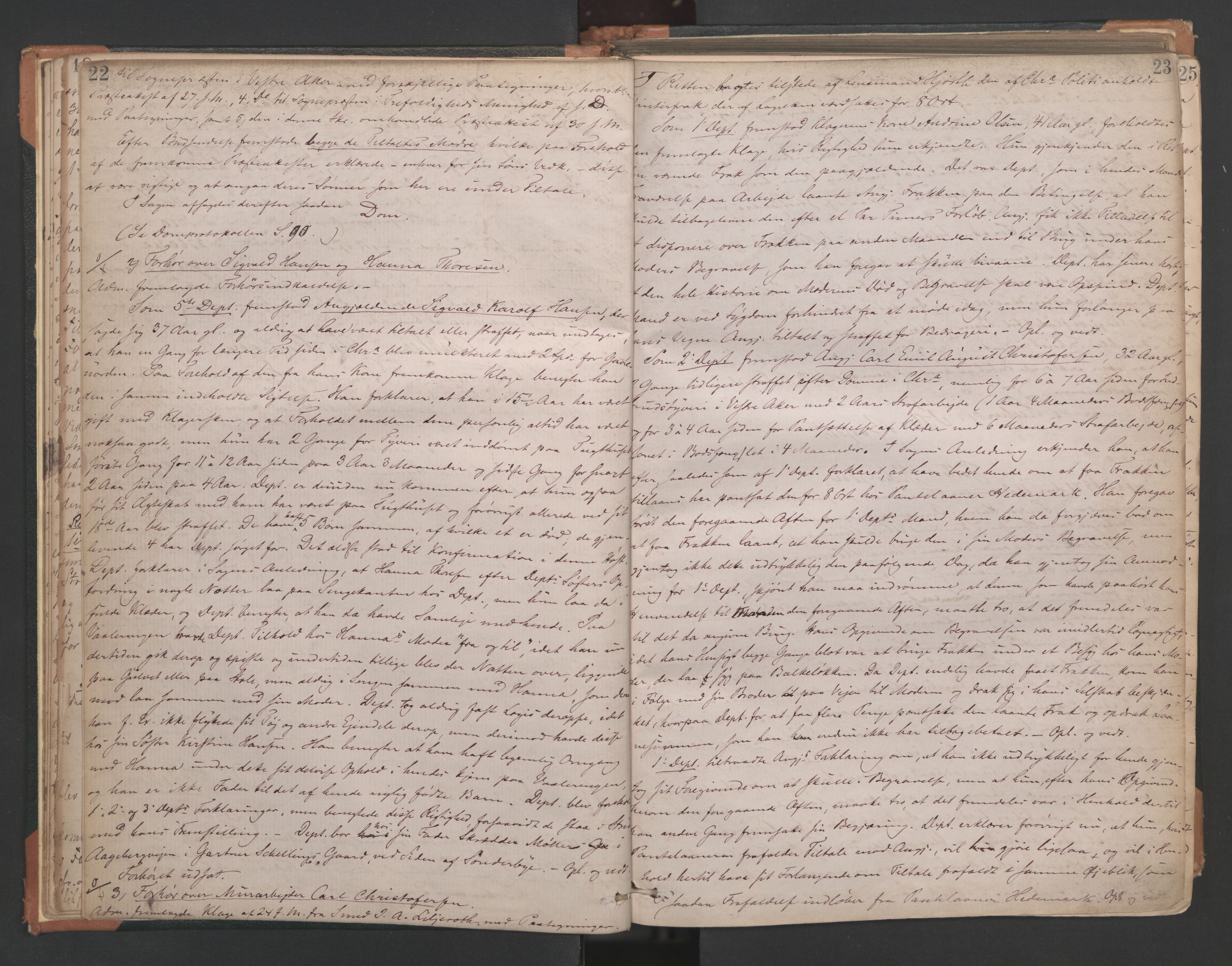 Aker sorenskriveri, AV/SAO-A-10895/F/Fc/Fcb/L0039: Ekstrarettsprotokoll, 1871-1874, s. 22-23