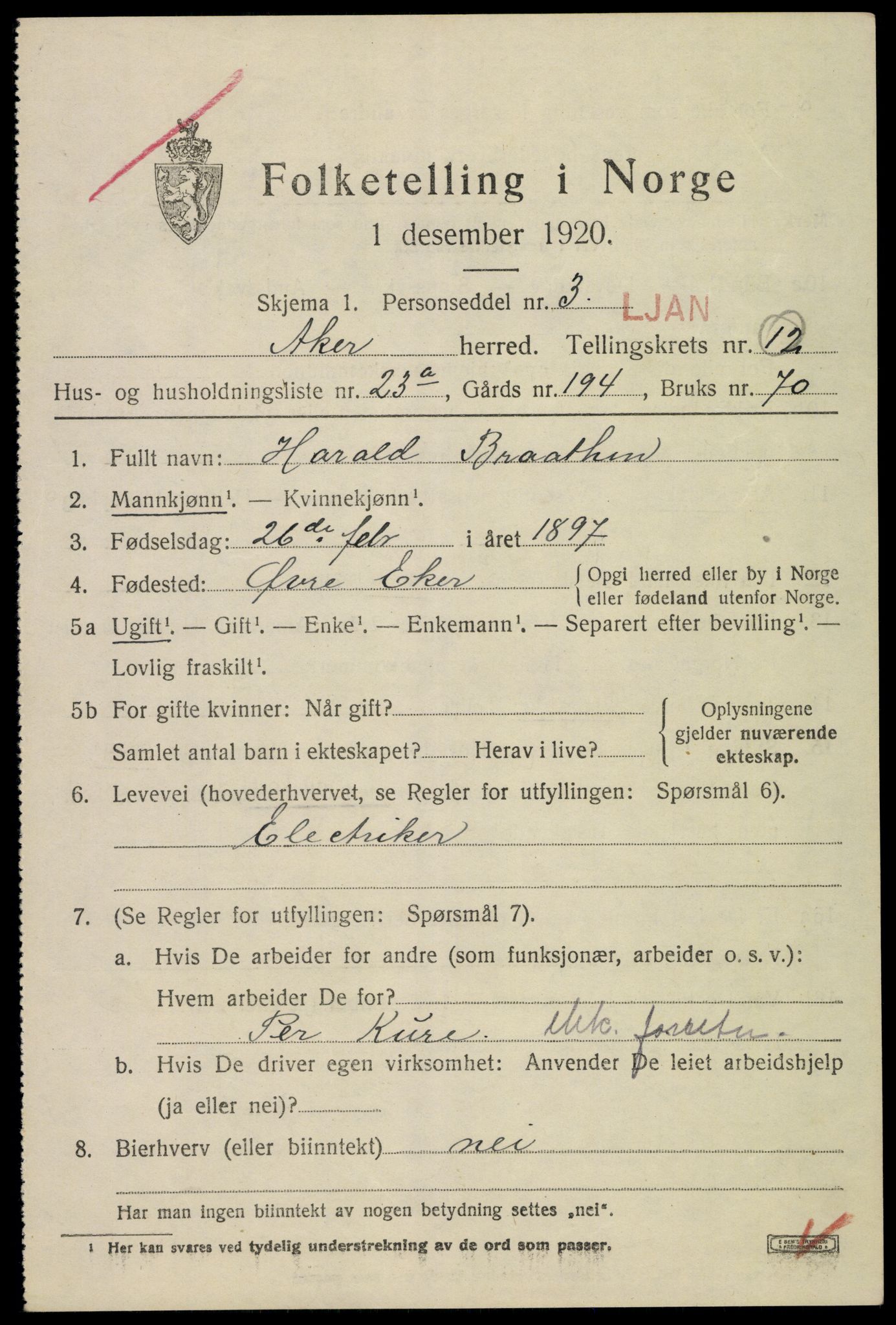 SAO, Folketelling 1920 for 0218 Aker herred, 1920, s. 73644