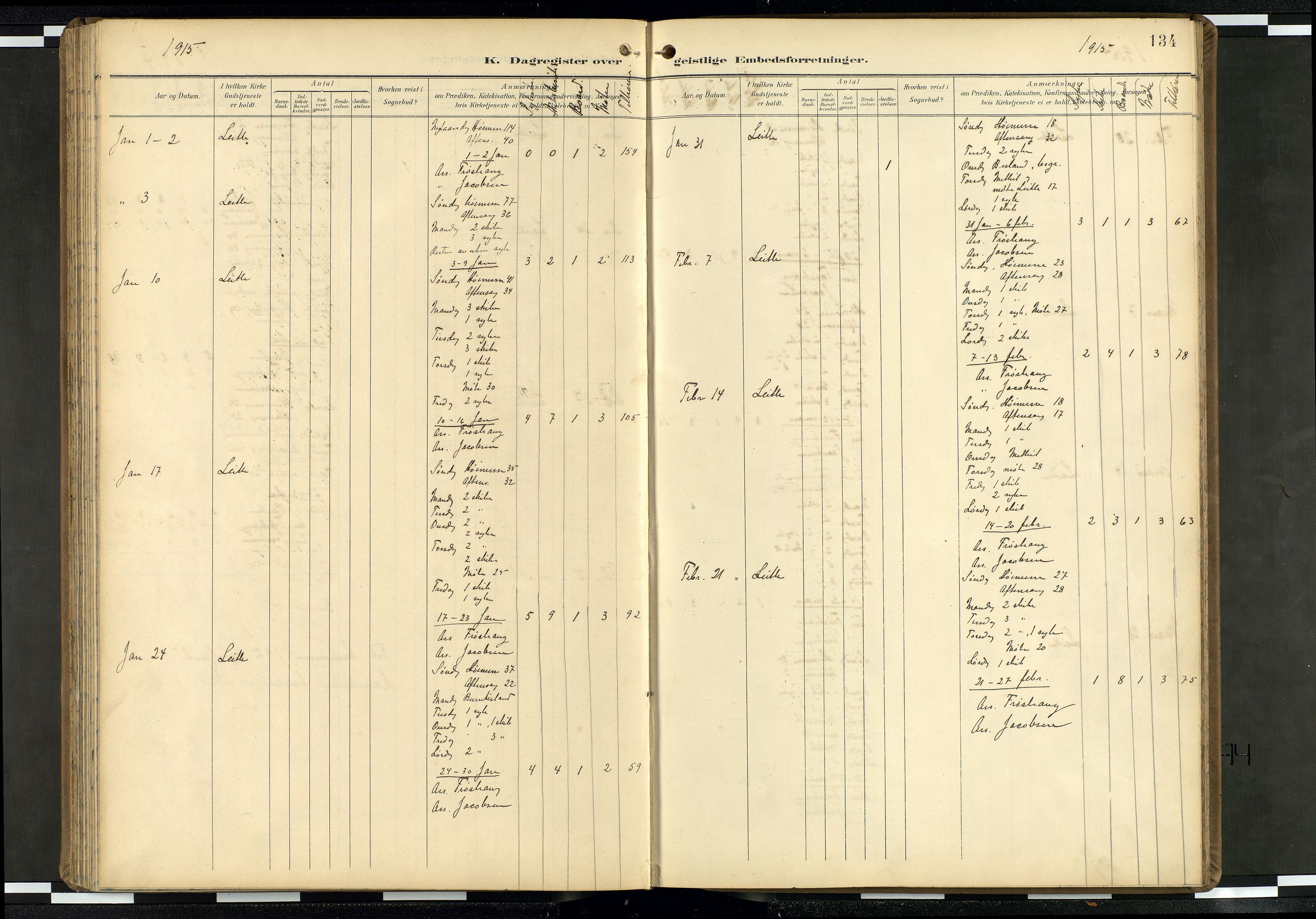 Den norske sjømannsmisjon i utlandet/Skotske havner (Leith, Glasgow), SAB/SAB/PA-0100/H/Ha/Haa/L0004: Ministerialbok nr. A 4, 1899-1949, s. 133b-134a