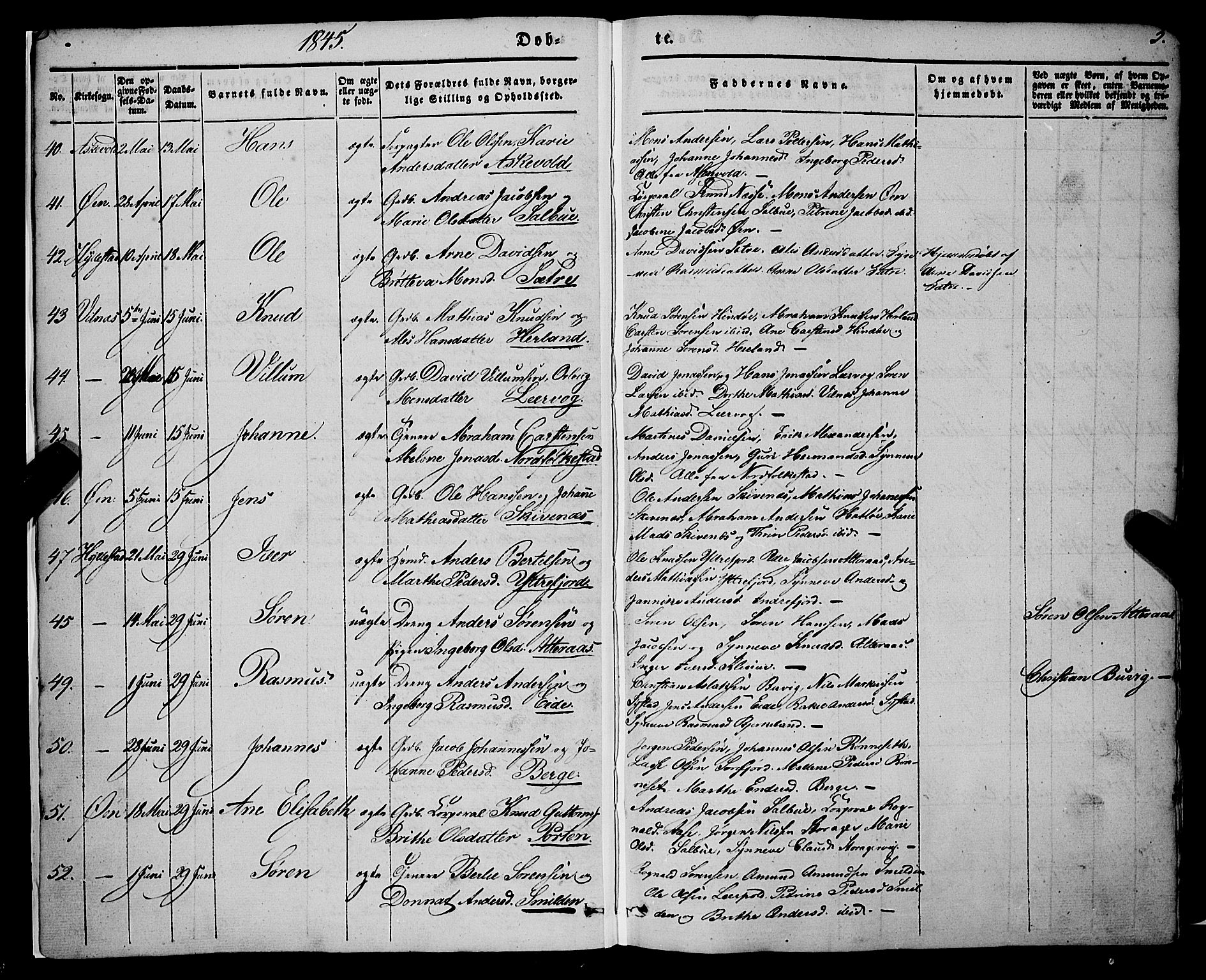 Askvoll sokneprestembete, AV/SAB-A-79501/H/Haa/Haaa/L0011/0001: Ministerialbok nr. A 11 I, 1845-1864, s. 5