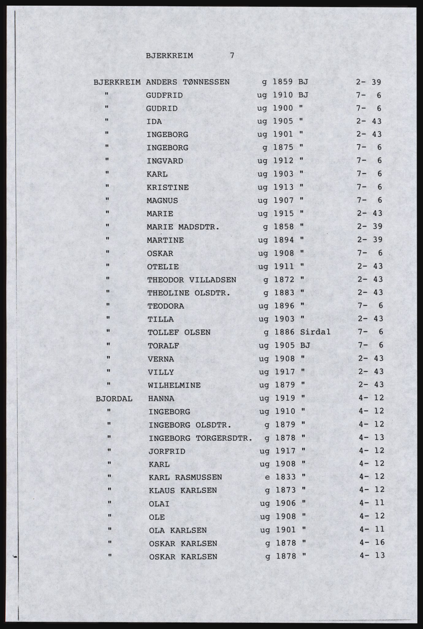 SAST, Avskrift av folketellingen 1920 for Dalane, 1920, s. 279