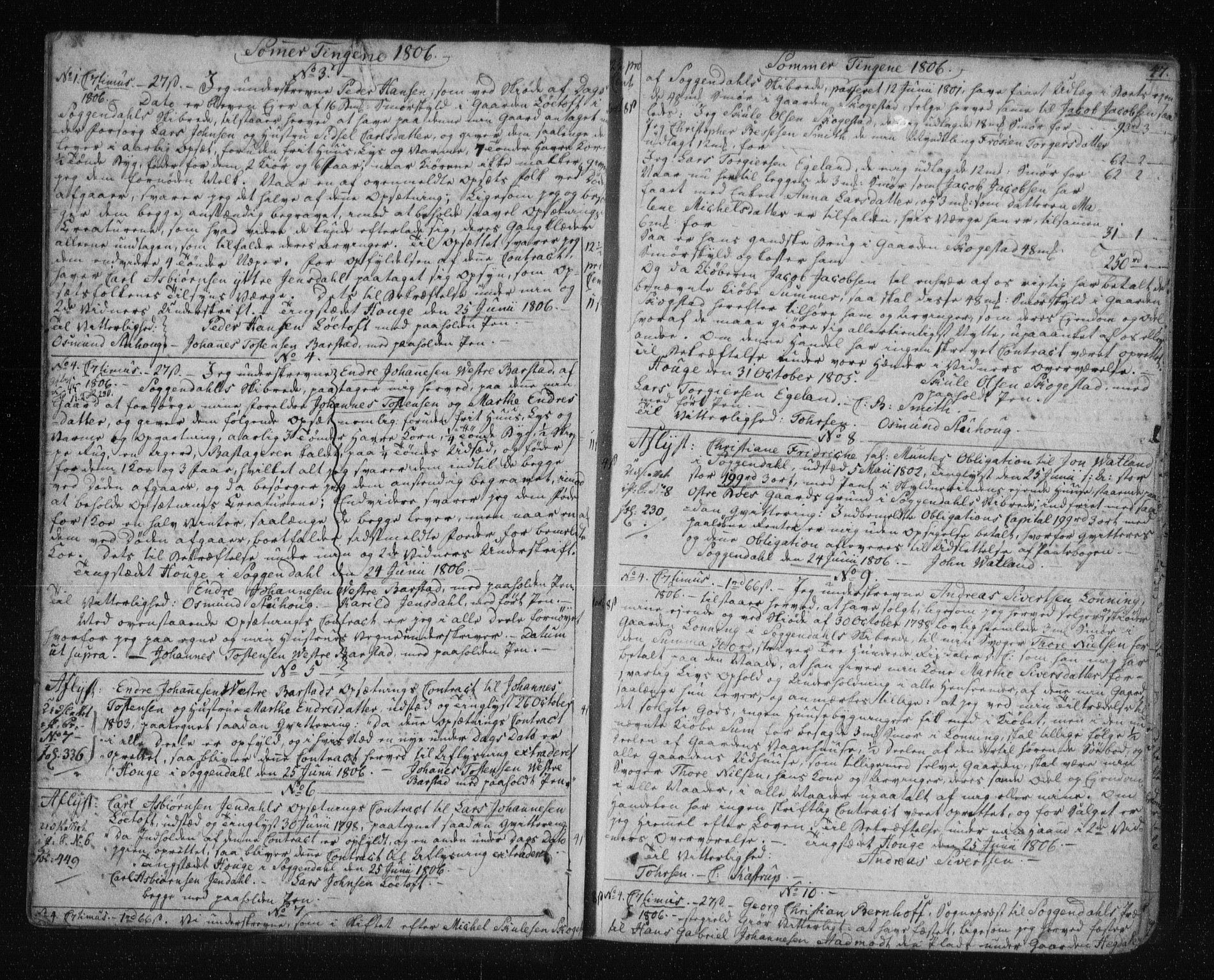 Jæren og Dalane sorenskriveri, AV/SAST-A-100306/4/41/41B/L0011: Pantebok nr. 8, 1805-1812, s. 47