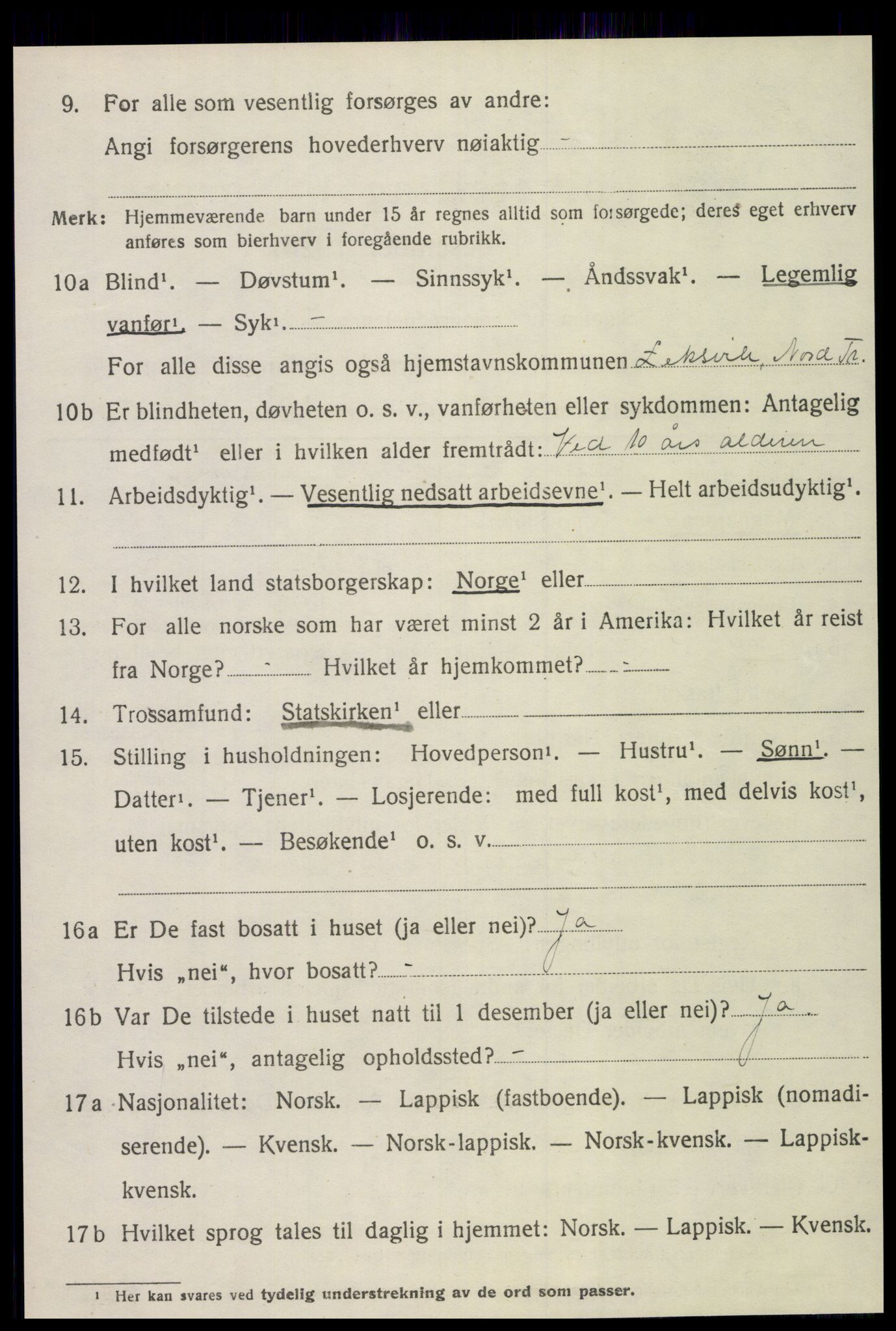 SAT, Folketelling 1920 for 1718 Leksvik herred, 1920, s. 3159