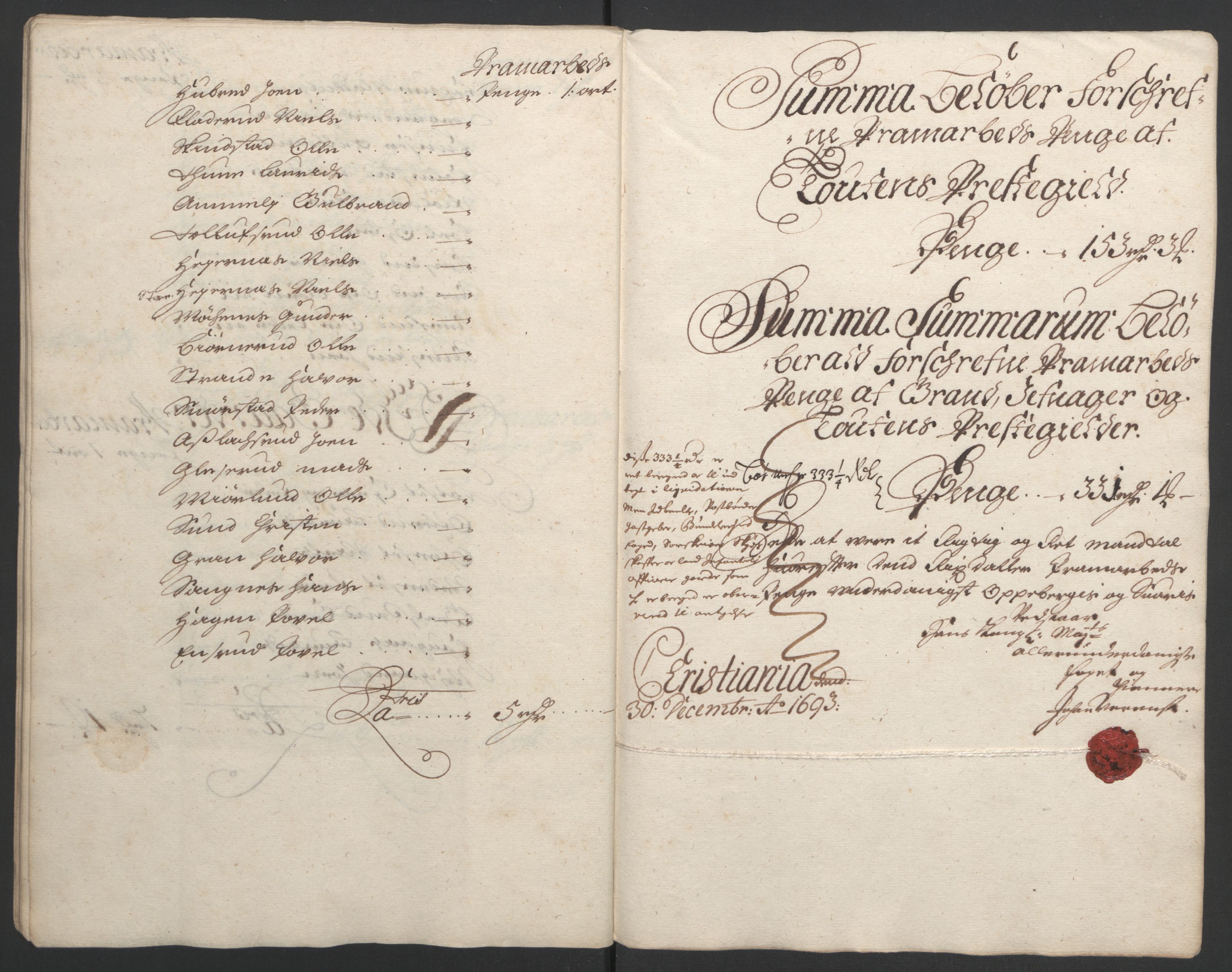 Rentekammeret inntil 1814, Reviderte regnskaper, Fogderegnskap, AV/RA-EA-4092/R18/L1292: Fogderegnskap Hadeland, Toten og Valdres, 1693-1694, s. 126