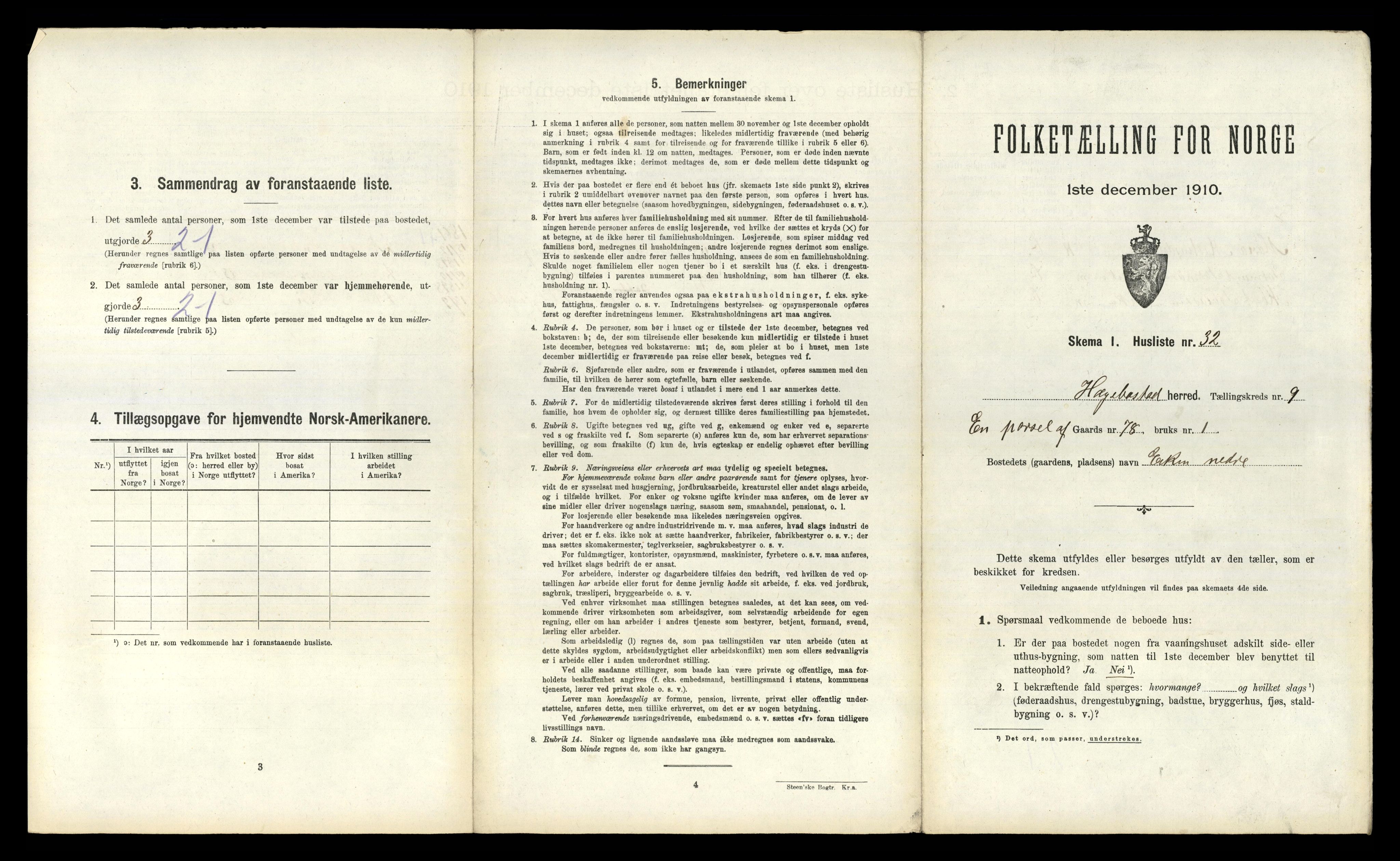 RA, Folketelling 1910 for 1034 Hægebostad herred, 1910, s. 769