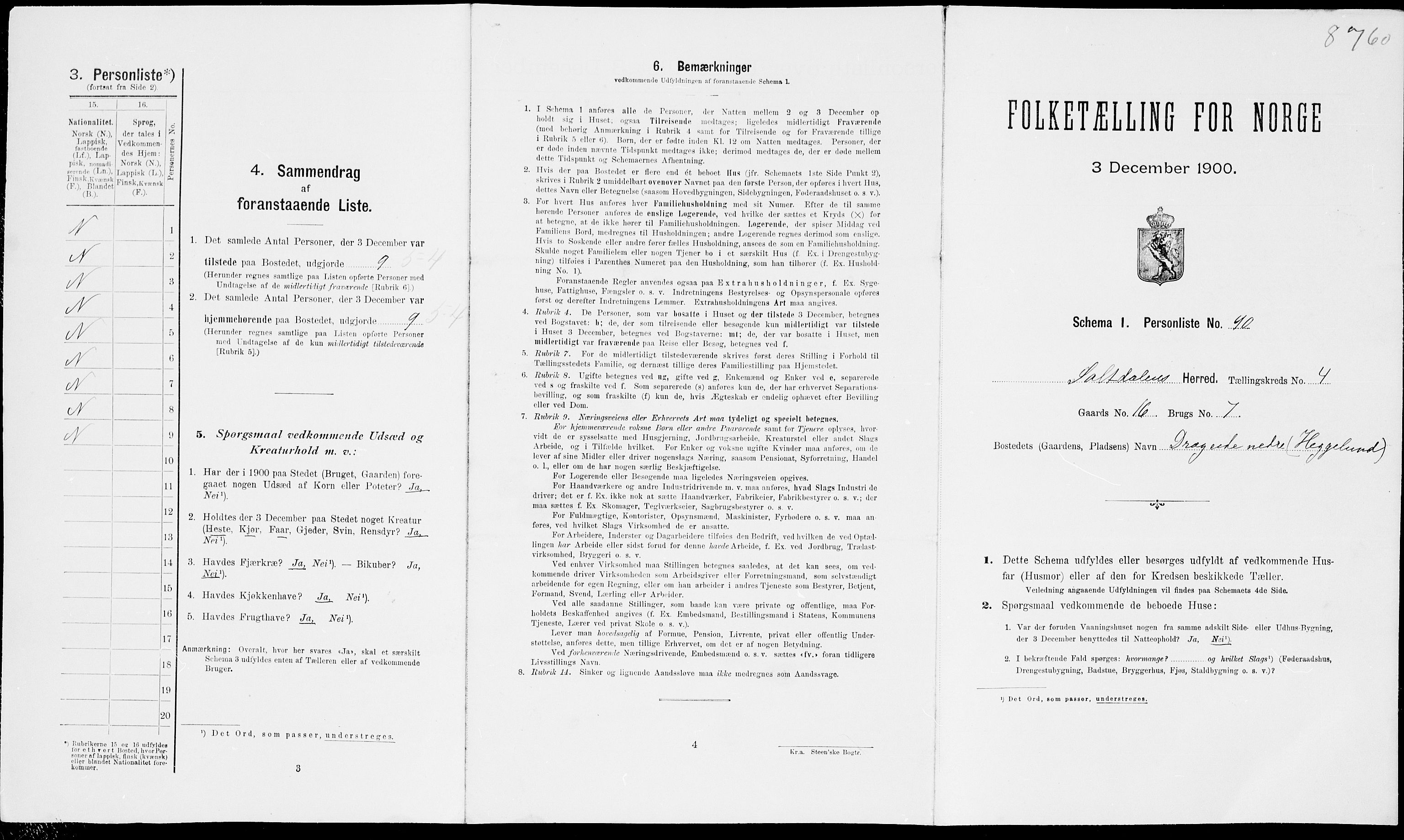 SAT, Folketelling 1900 for 1840 Saltdal herred, 1900, s. 638