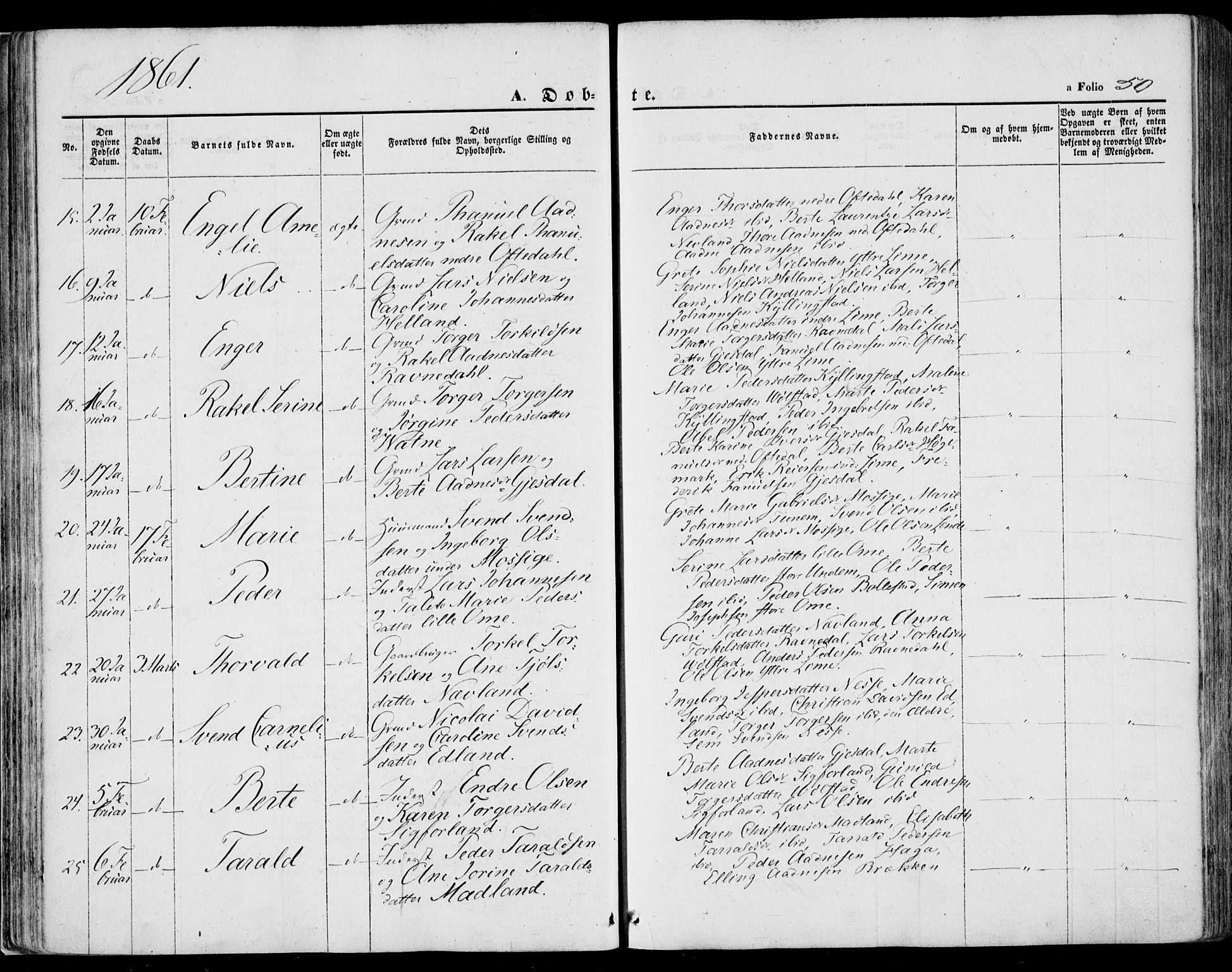 Lye sokneprestkontor, AV/SAST-A-101794/001/30BA/L0007: Ministerialbok nr. A 6, 1856-1871, s. 50