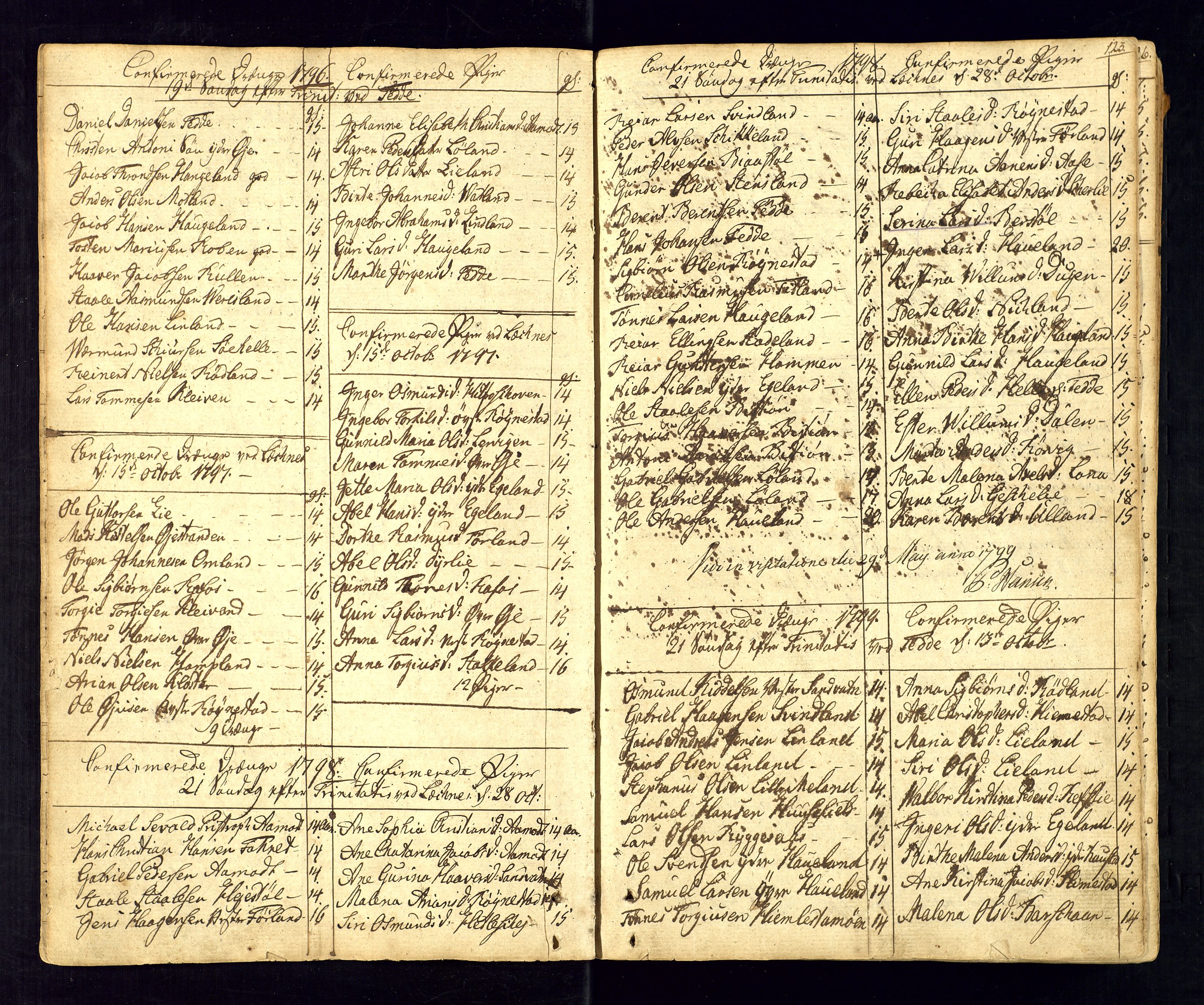 Kvinesdal sokneprestkontor, SAK/1111-0026/F/Fa/Fab/L0002: Ministerialbok nr. A 2, 1789-1815, s. 123