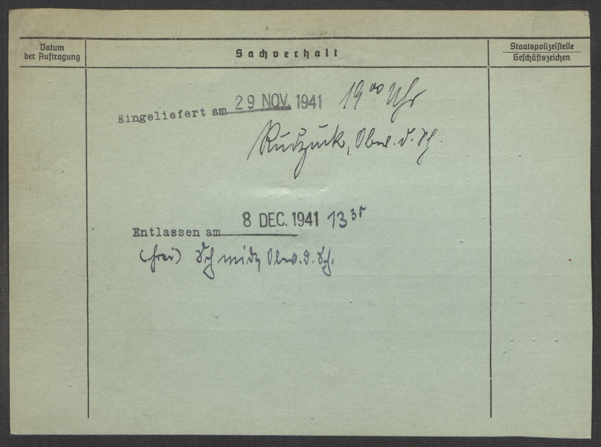 Befehlshaber der Sicherheitspolizei und des SD, AV/RA-RAFA-5969/E/Ea/Eaa/L0001: Register over norske fanger i Møllergata 19: A-Bj, 1940-1945, s. 962