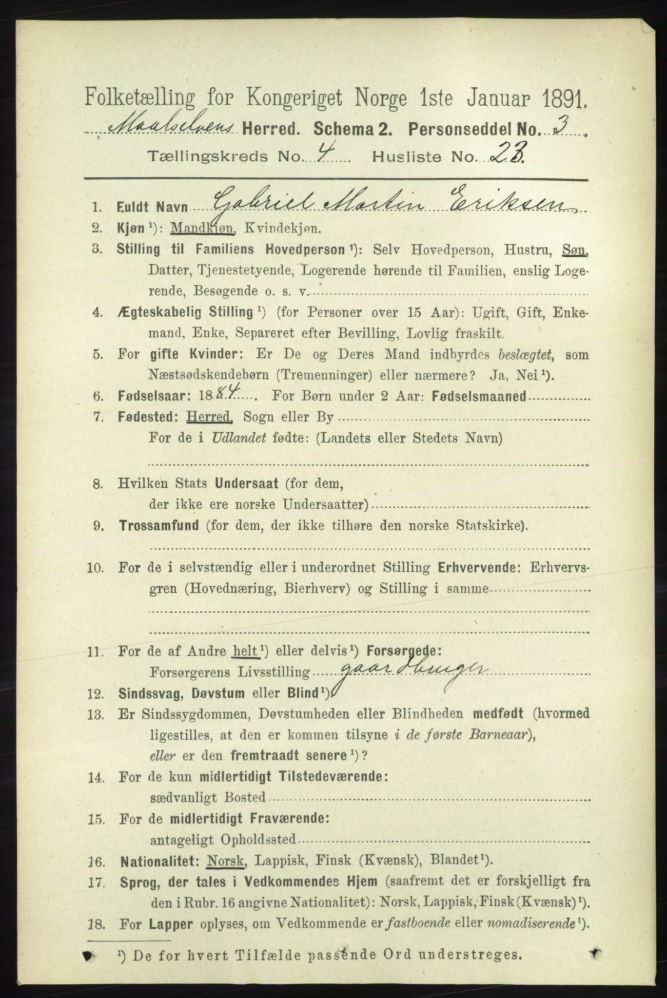 RA, Folketelling 1891 for 1924 Målselv herred, 1891, s. 1239