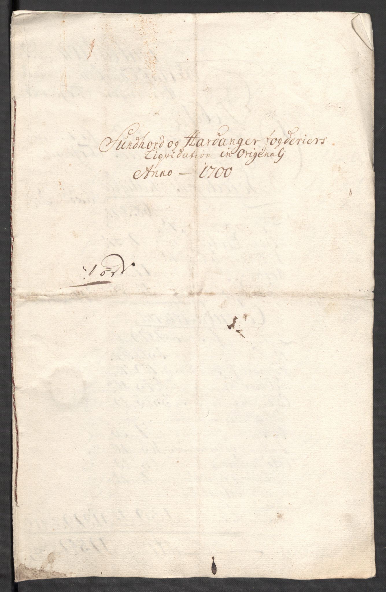 Rentekammeret inntil 1814, Reviderte regnskaper, Fogderegnskap, RA/EA-4092/R48/L2979: Fogderegnskap Sunnhordland og Hardanger, 1700-1701, s. 305