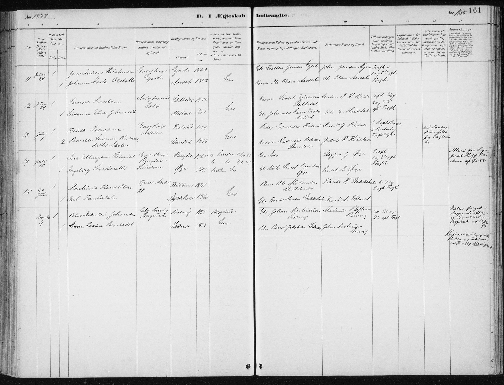 Ministerialprotokoller, klokkerbøker og fødselsregistre - Møre og Romsdal, AV/SAT-A-1454/515/L0215: Klokkerbok nr. 515C02, 1884-1906, s. 161