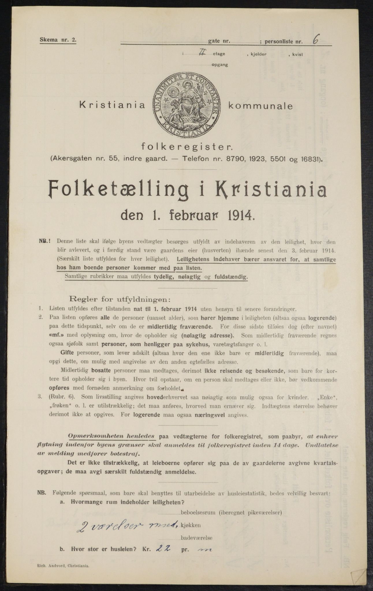 OBA, Kommunal folketelling 1.2.1914 for Kristiania, 1914, s. 119770